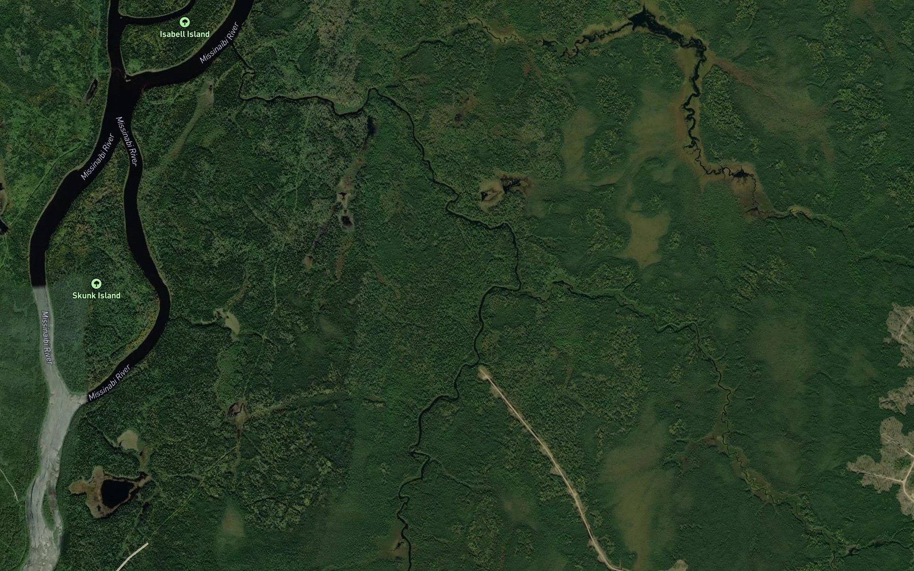 Satellite map of the Sankey Creek