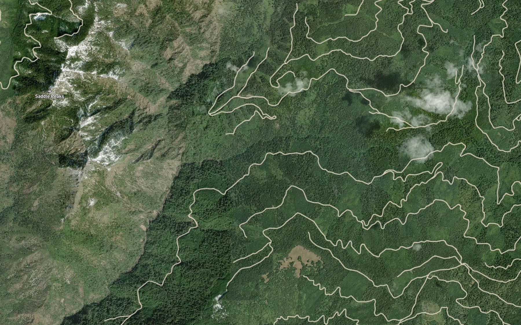 Satellite map of the Arrastra Fork Mule Creek