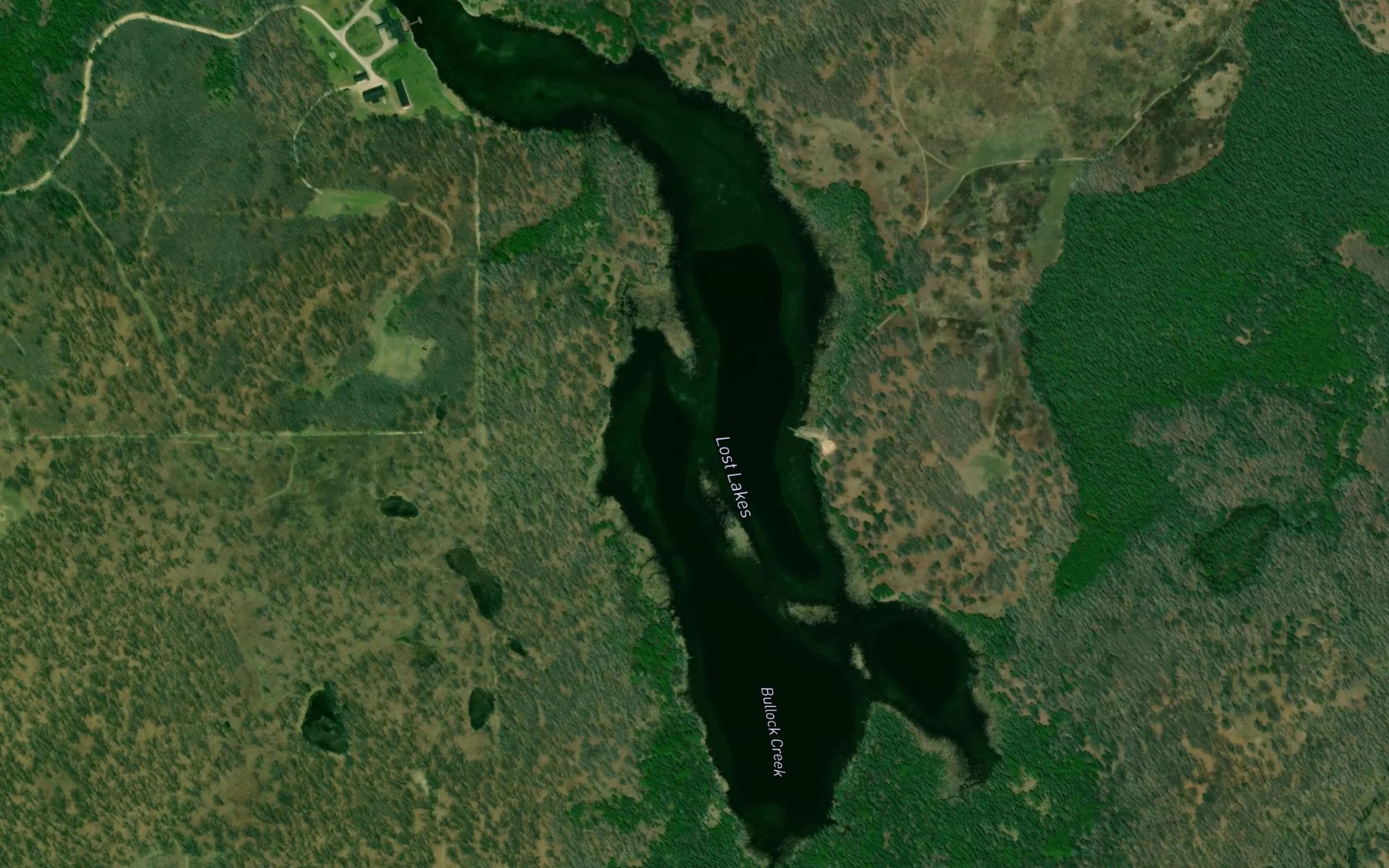 Satellite map of the Lost Lakes