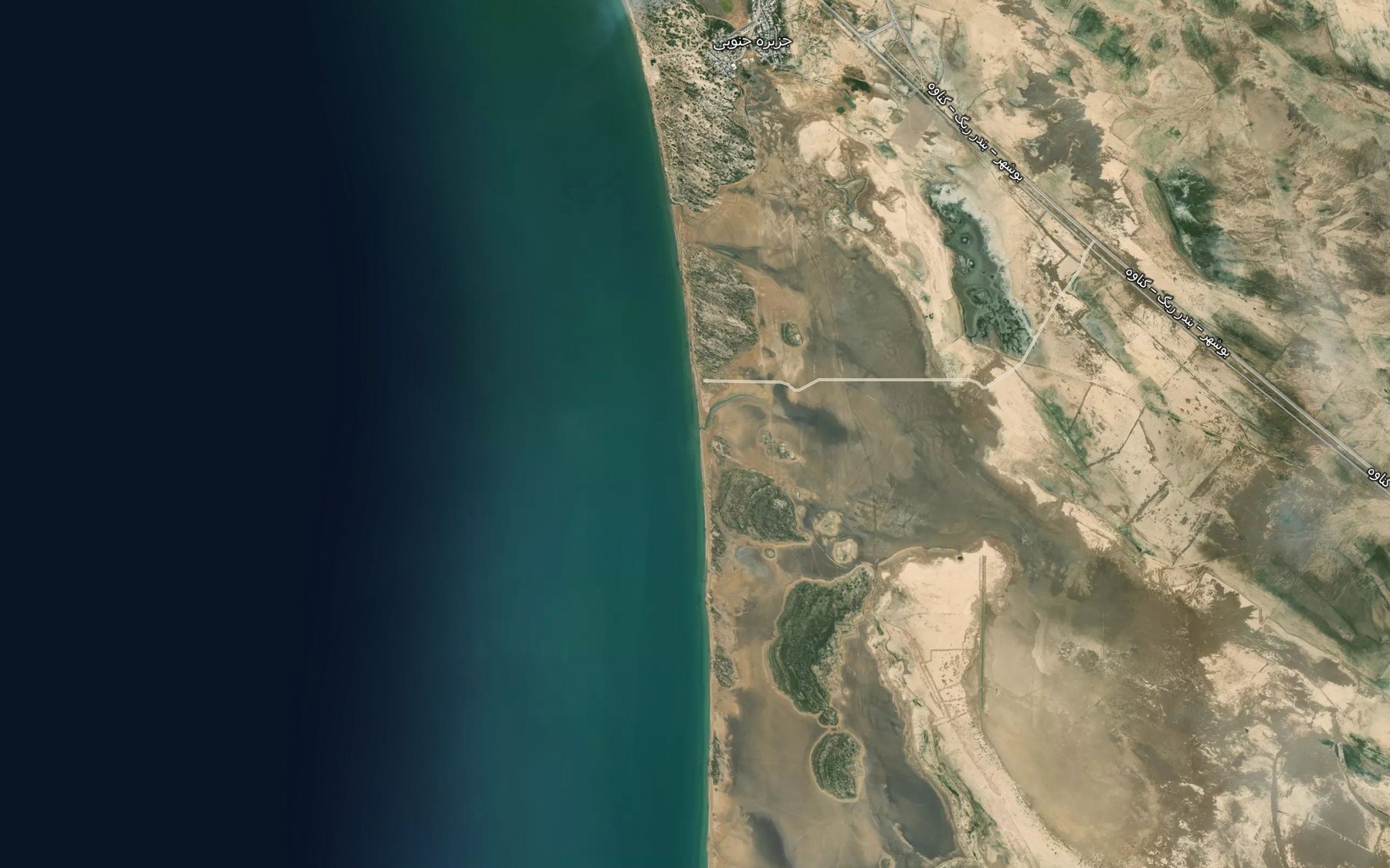 Satellite map of the Khowr-e `Amadeh Ban