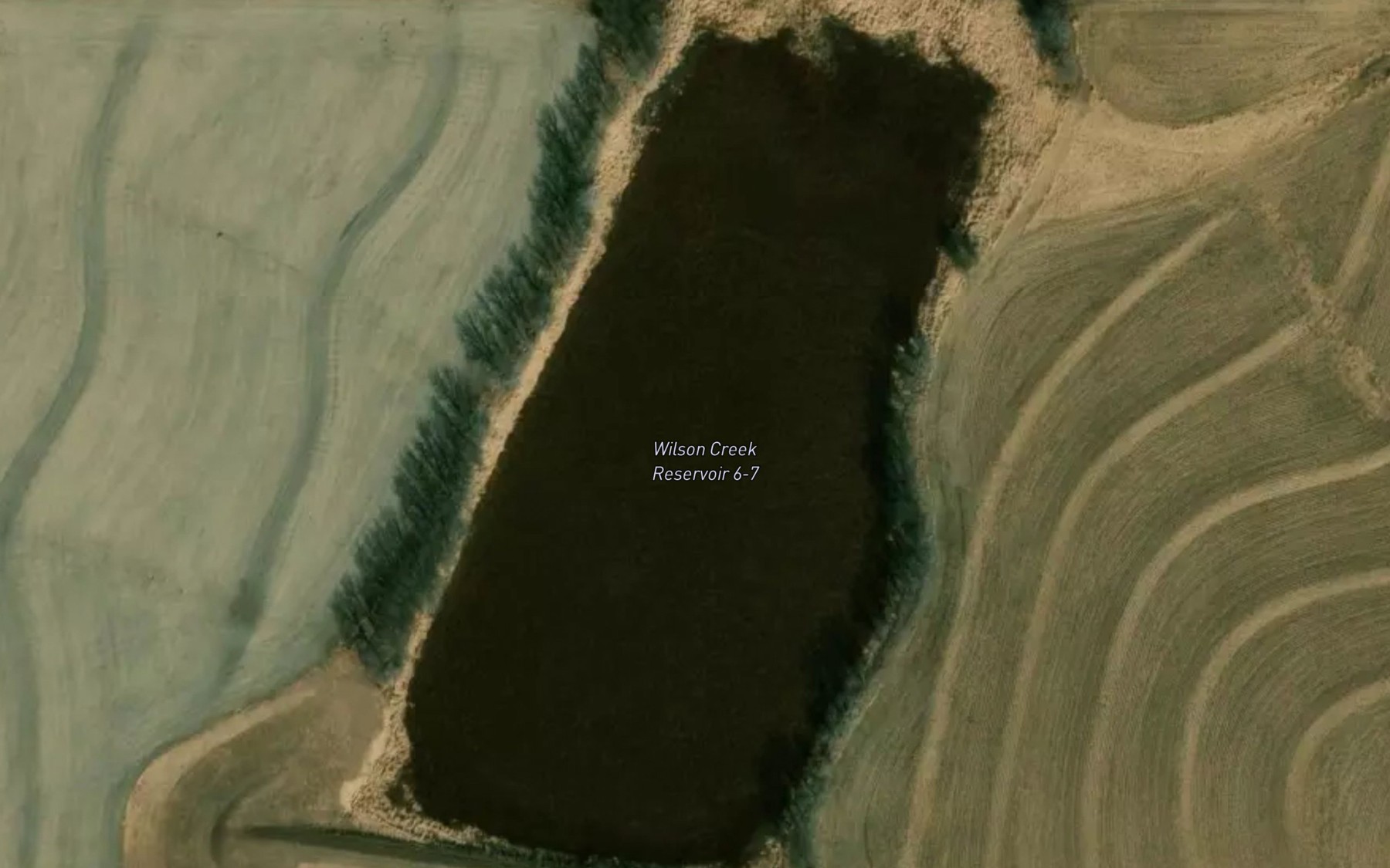 Satellite map of the Wilson Creek Reservoir 6-7