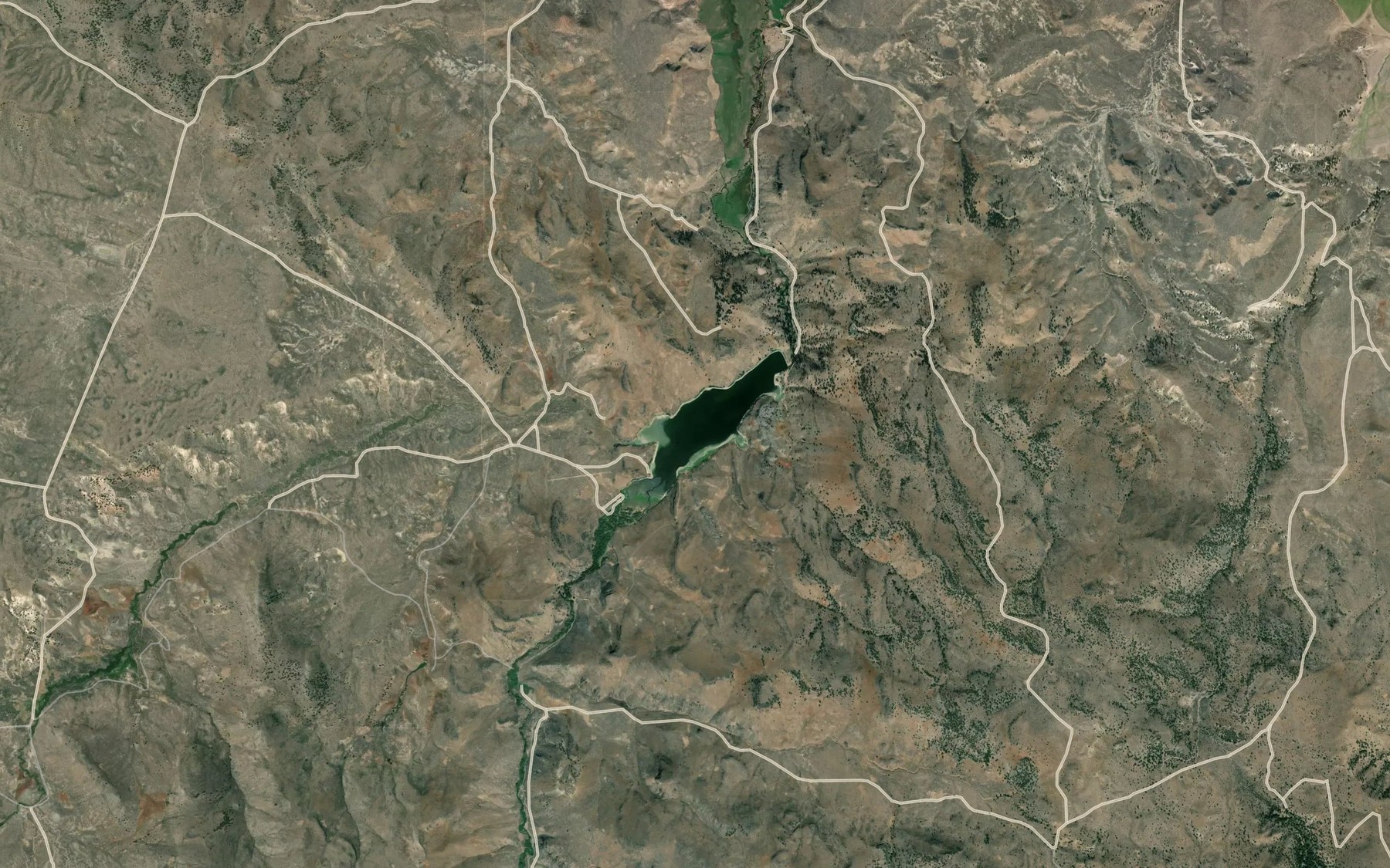 Satellite map of the Higgins Reservoir
