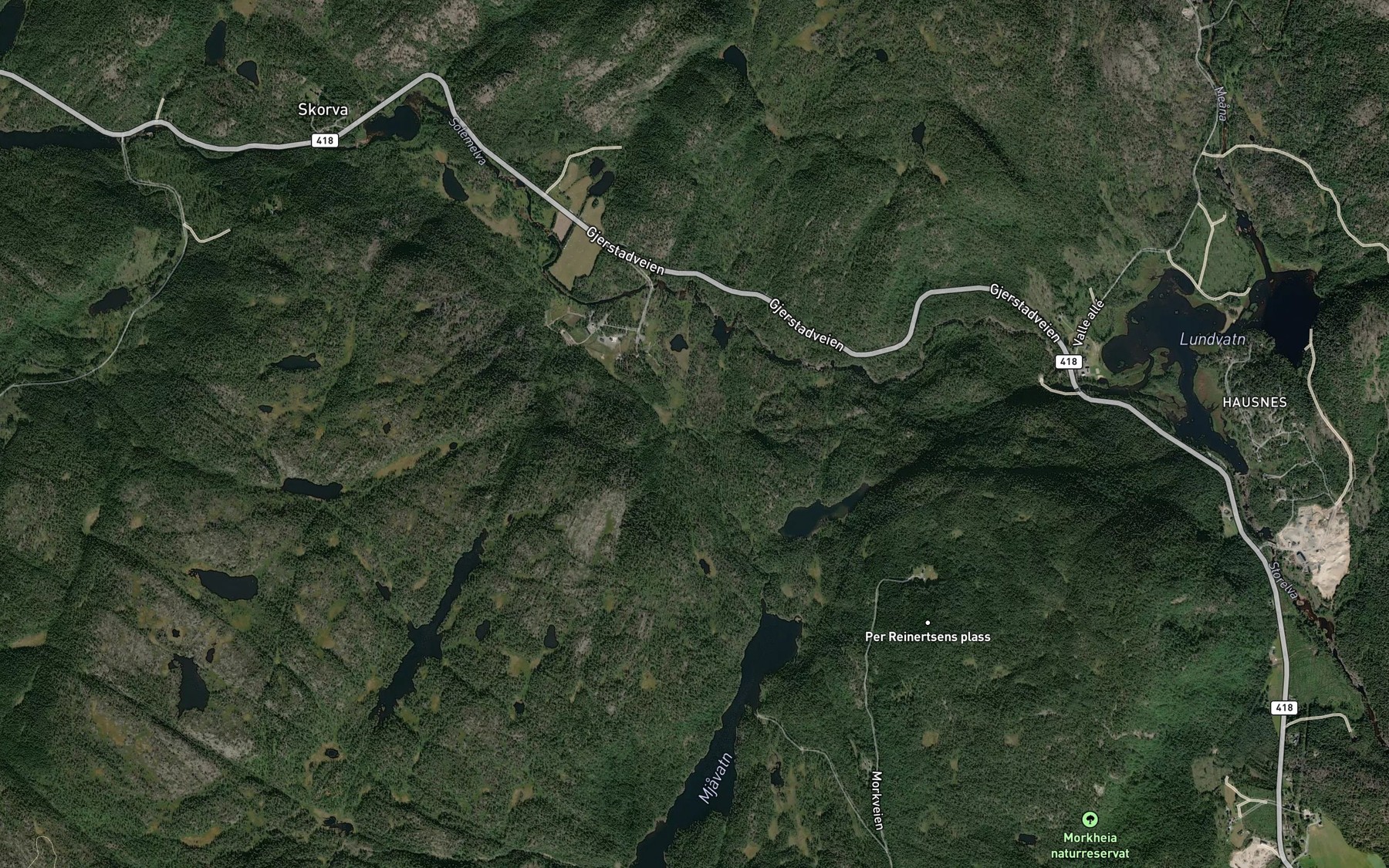 Satellite map of the Mjavassbekken