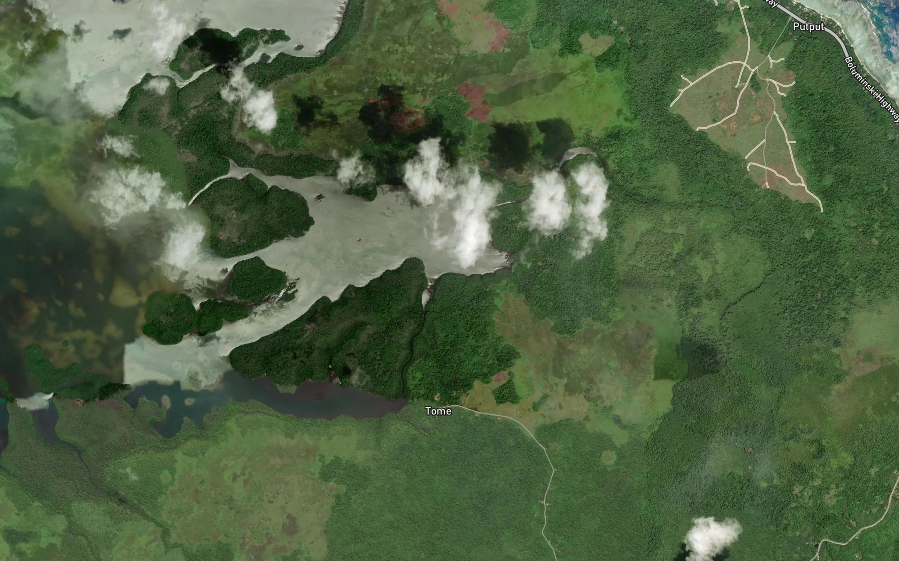 Satellite map of the Tome River