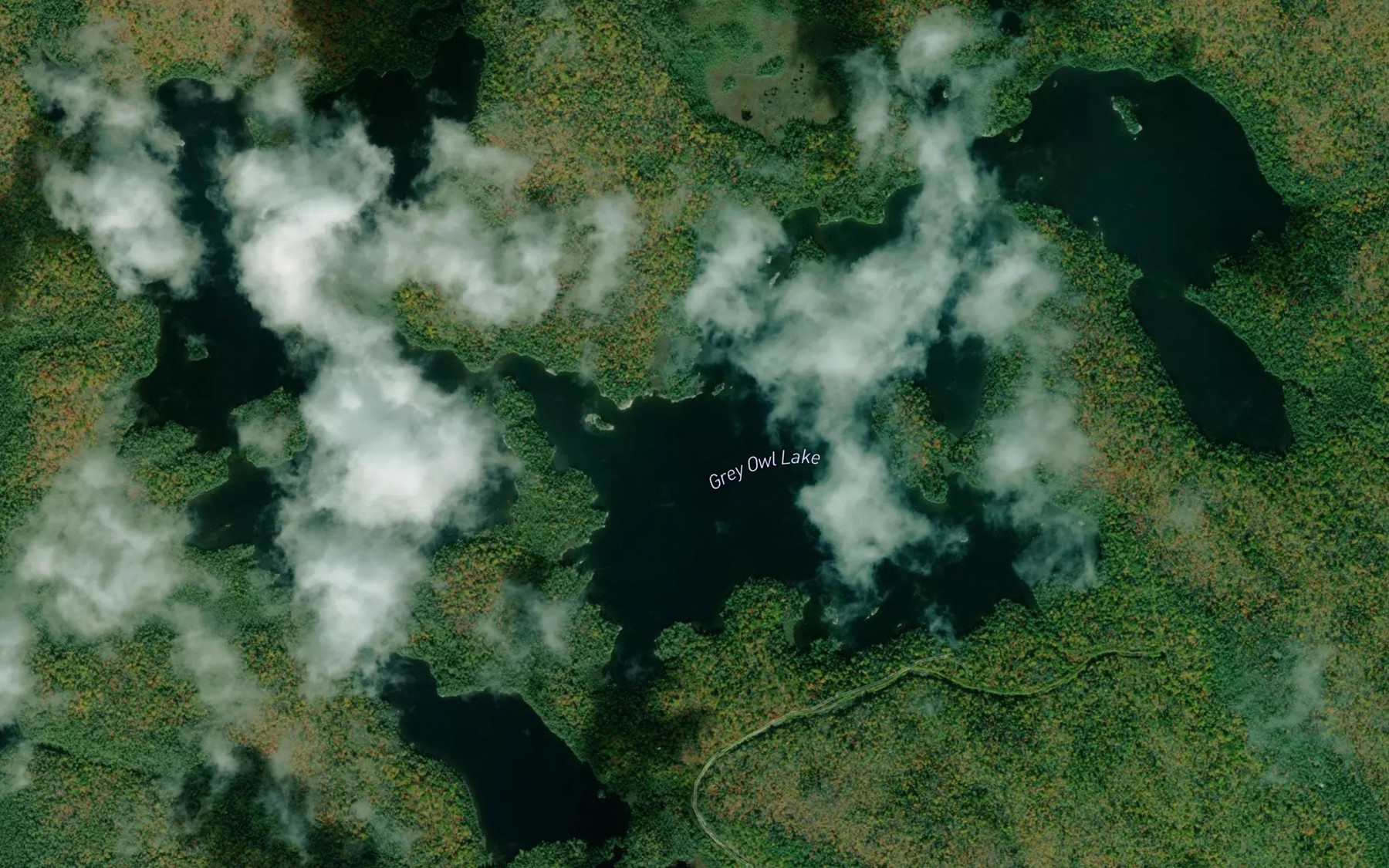 Satellite map of the Grey Owl Lake