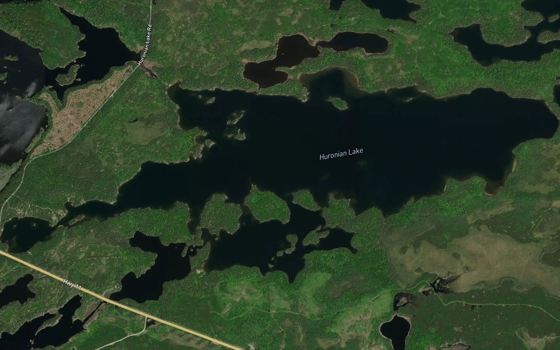 Satellite map of the Huronian Lake