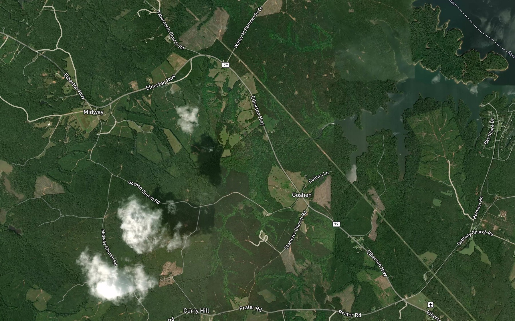 Satellite map of the Goshen Branch
