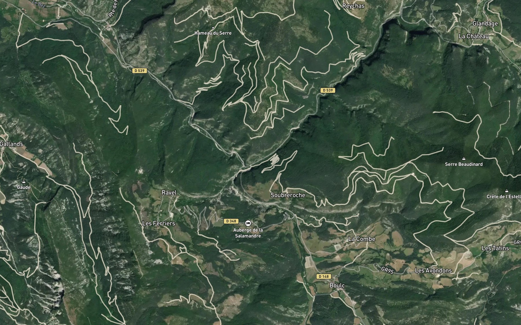Satellite map of the Ruisseau de Boule