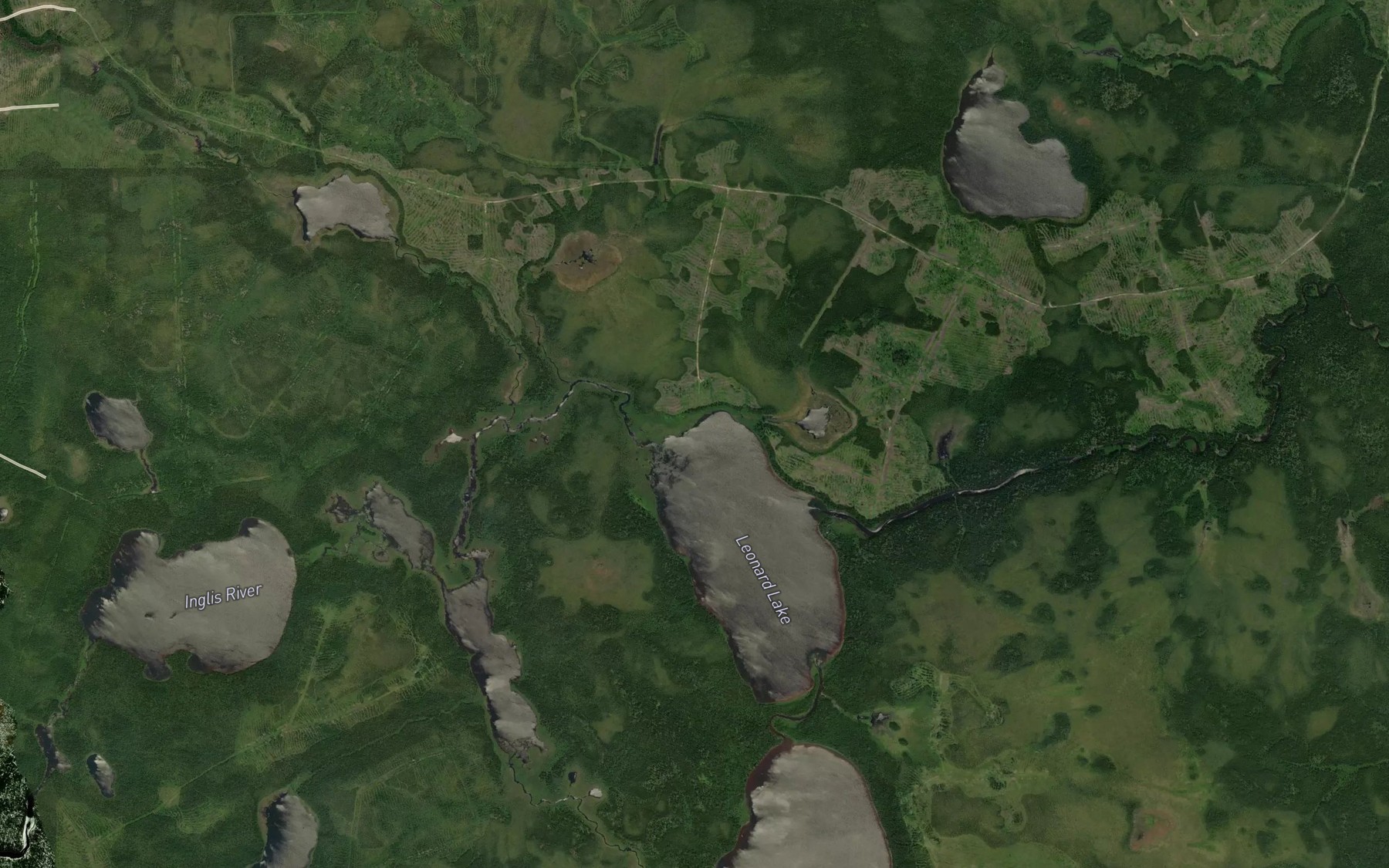 Satellite map of the Inglis River