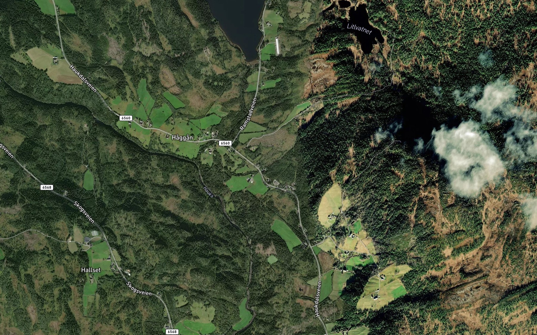 Satellite map of the Halsetbekken