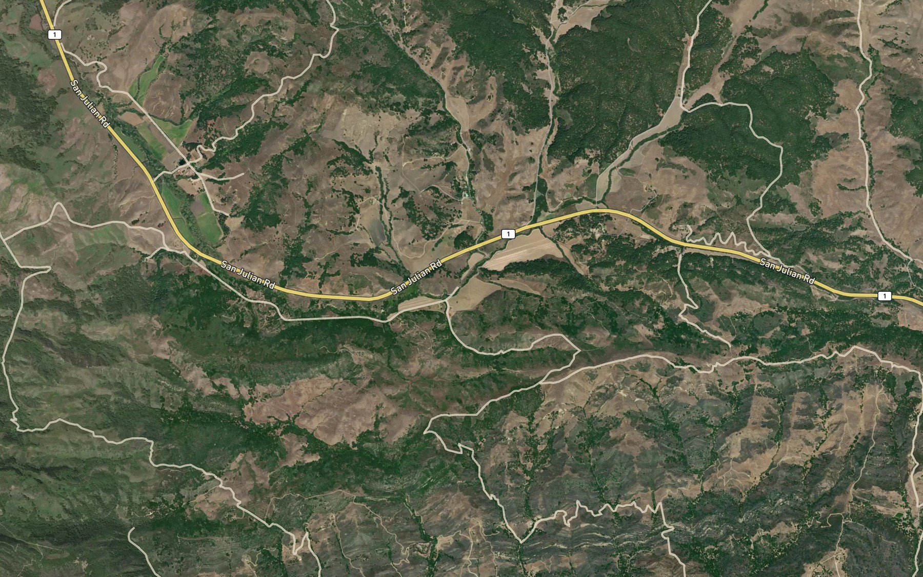 Satellite map of the Alamo Creek
