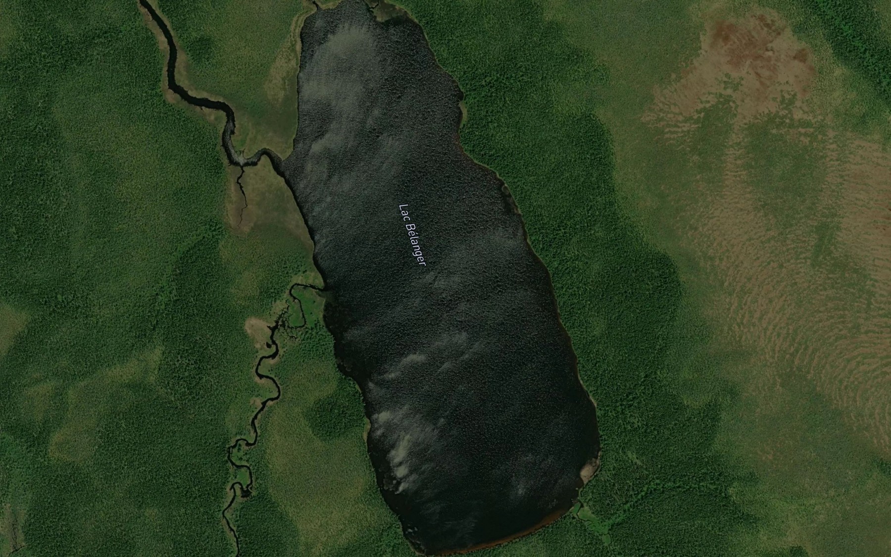 Satellite map of the Lac Belanger