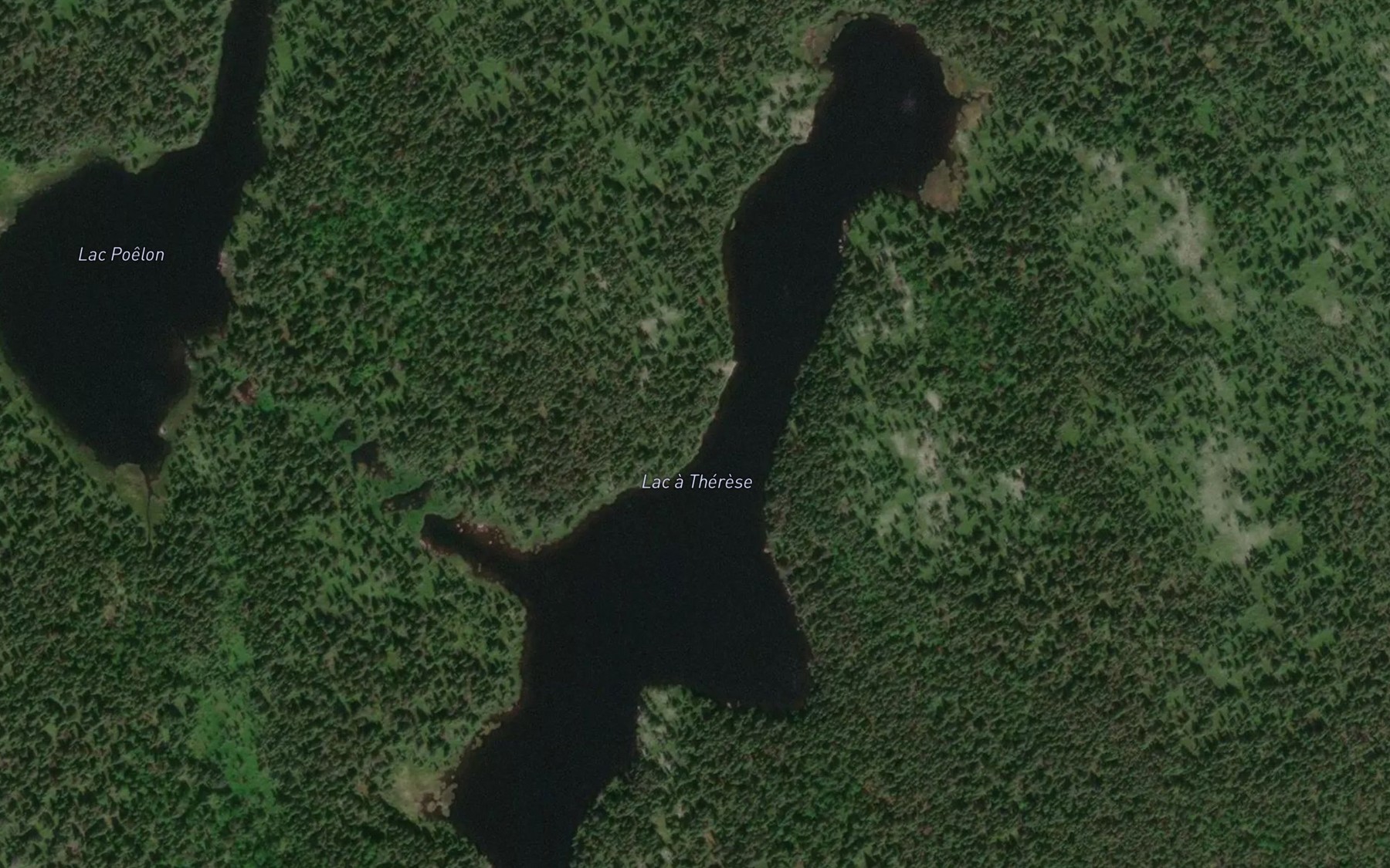 Satellite map of the Lac a Therese