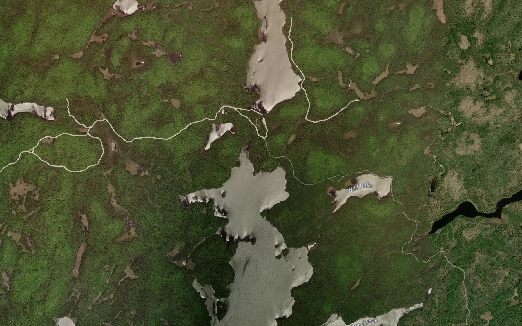 Satellite map of the Cariboo Creek