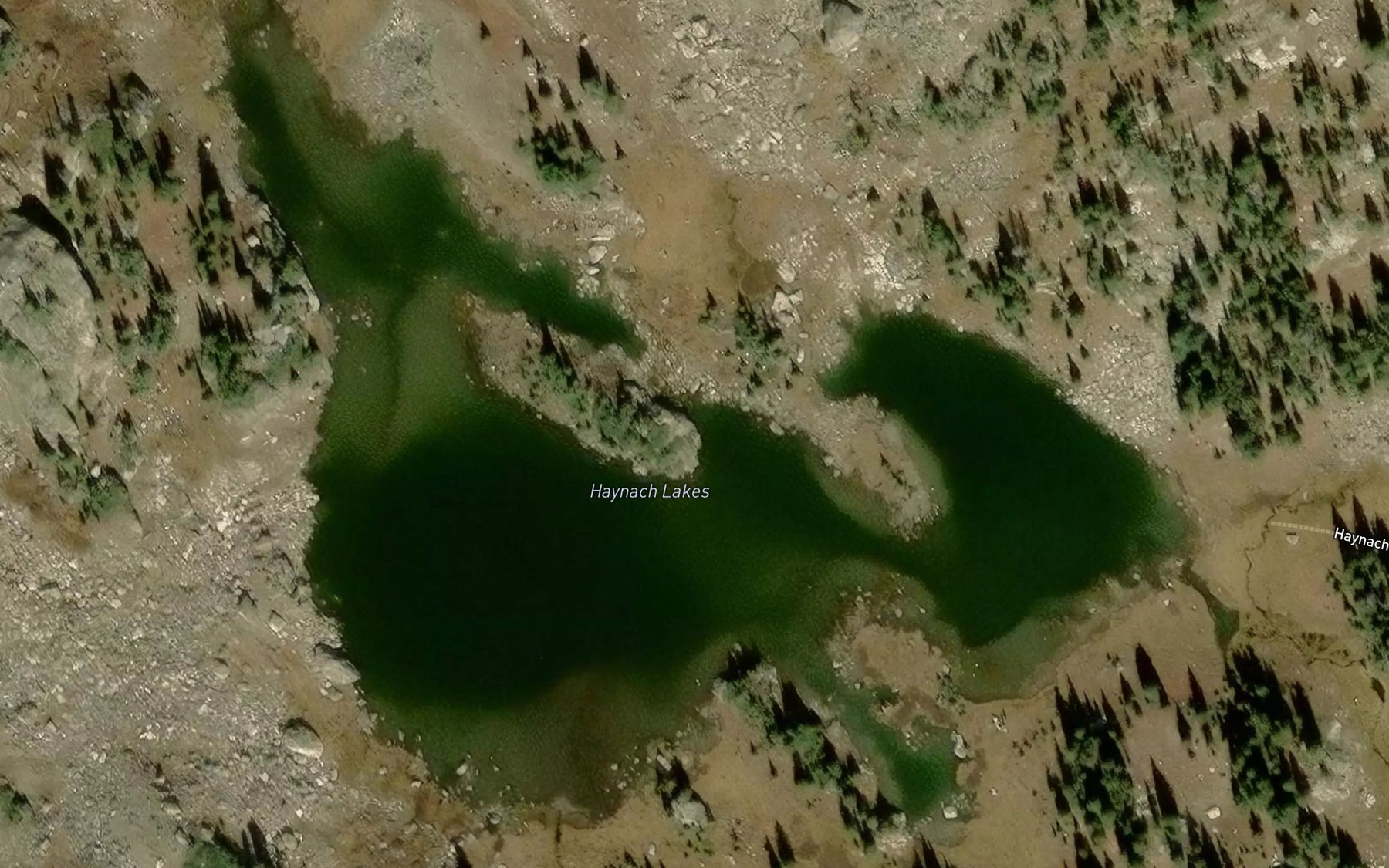 Satellite map of the Haynach Lakes