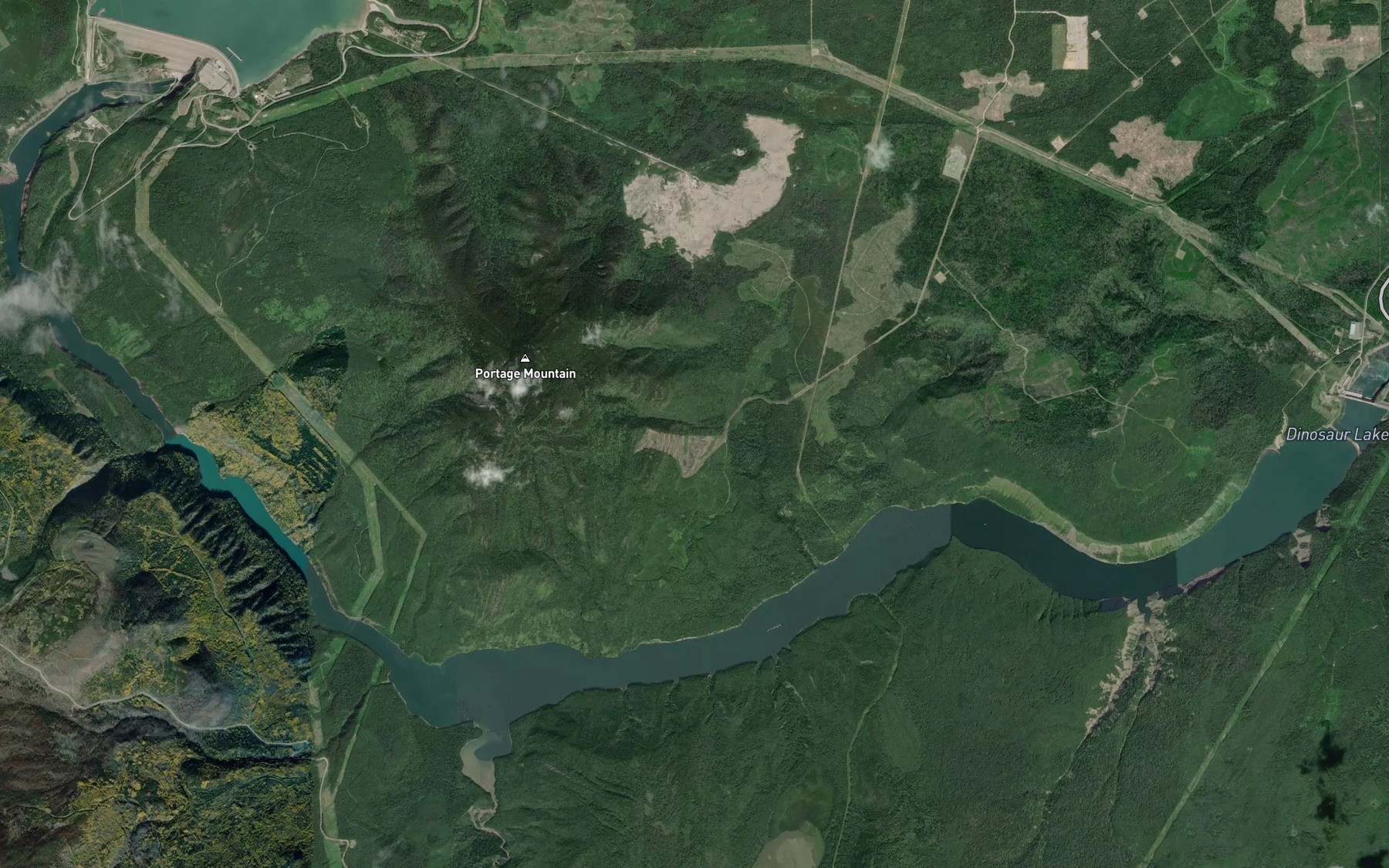Satellite map of the Dinosaur Lake