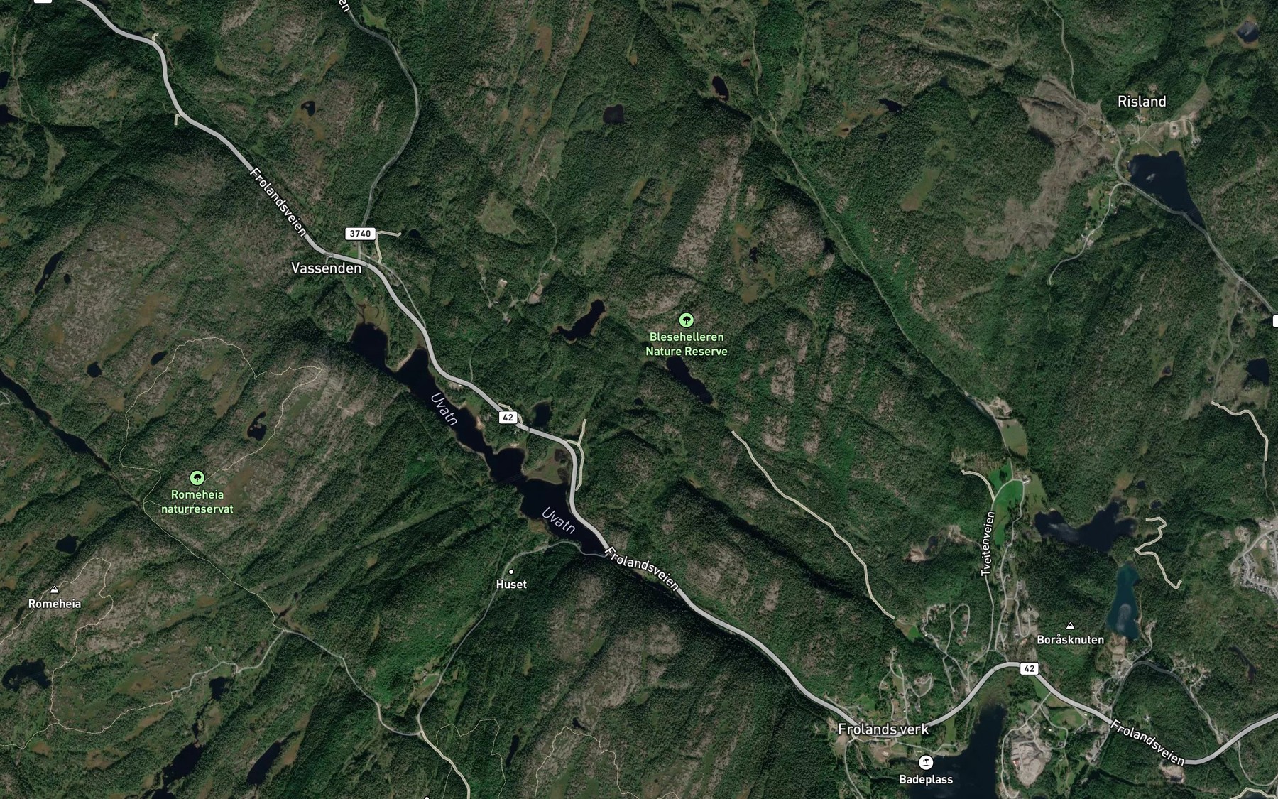 Satellite map of the Gjorgjelstjenn