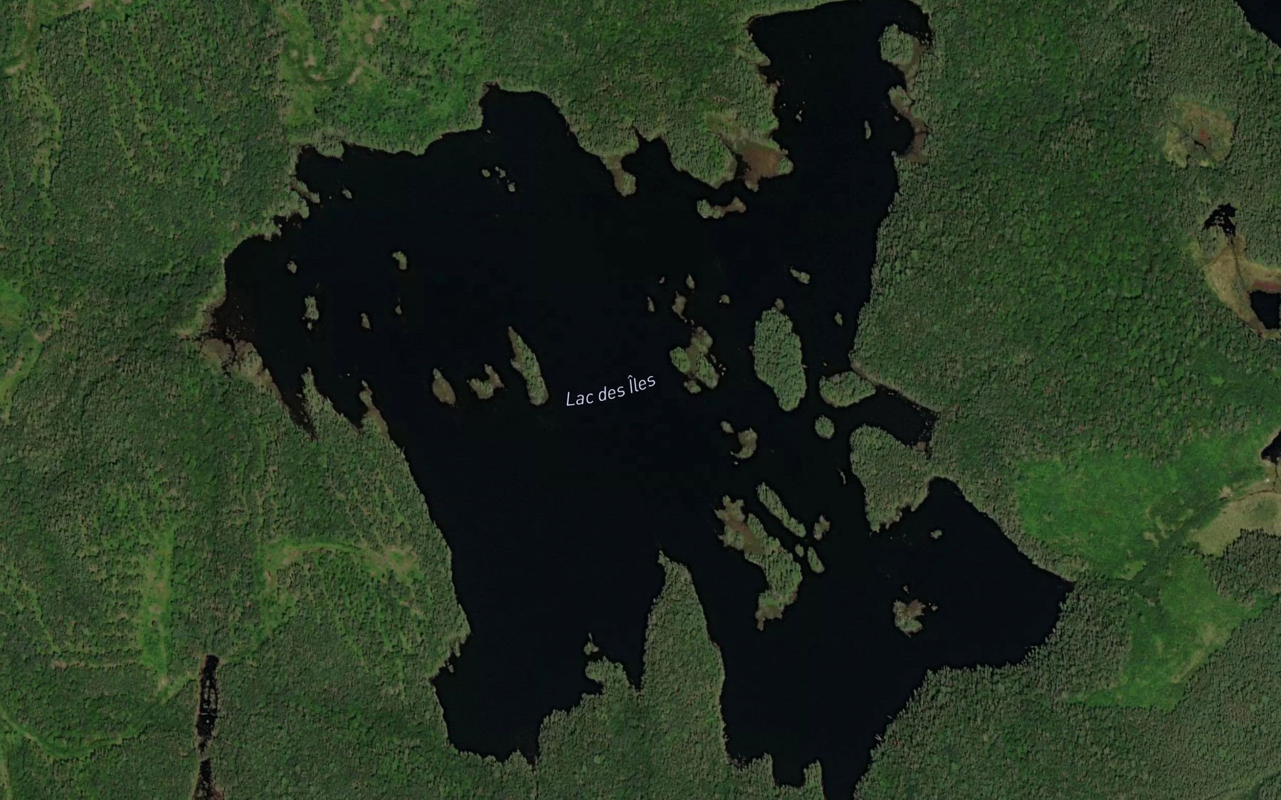 Satellite map of the Lac des Iles