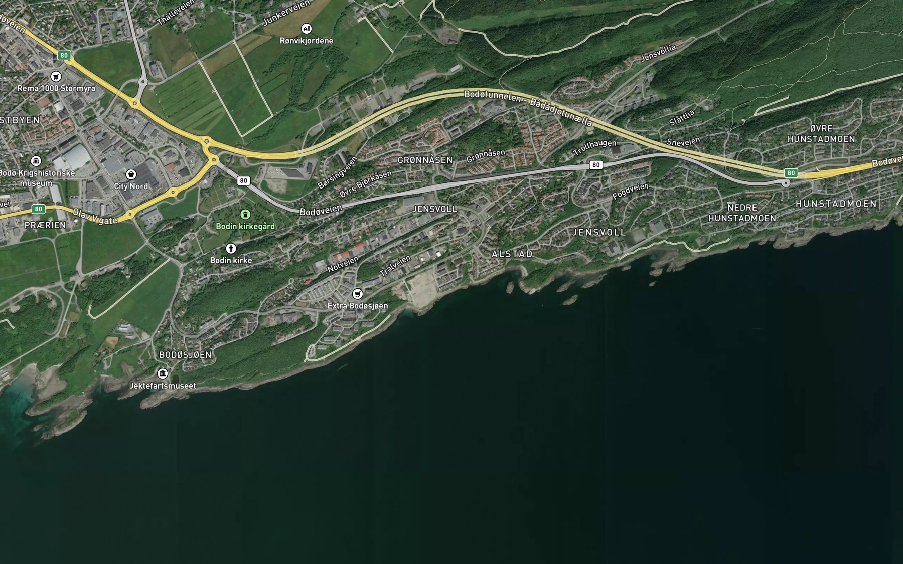 Satellite map of the Alstadfjaera