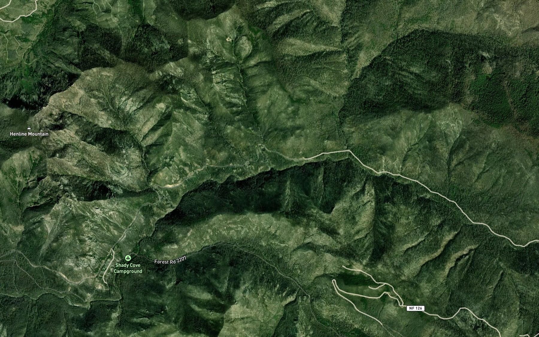 Satellite map of the Horn Creek