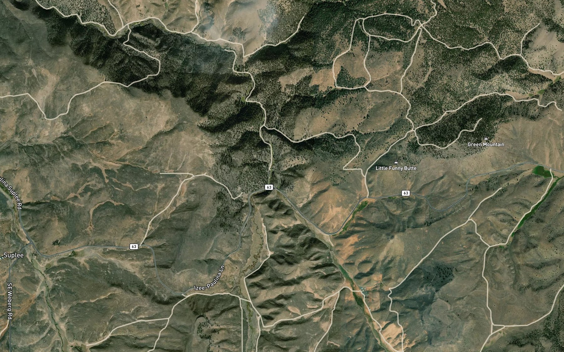 Satellite map of the Swamp Creek