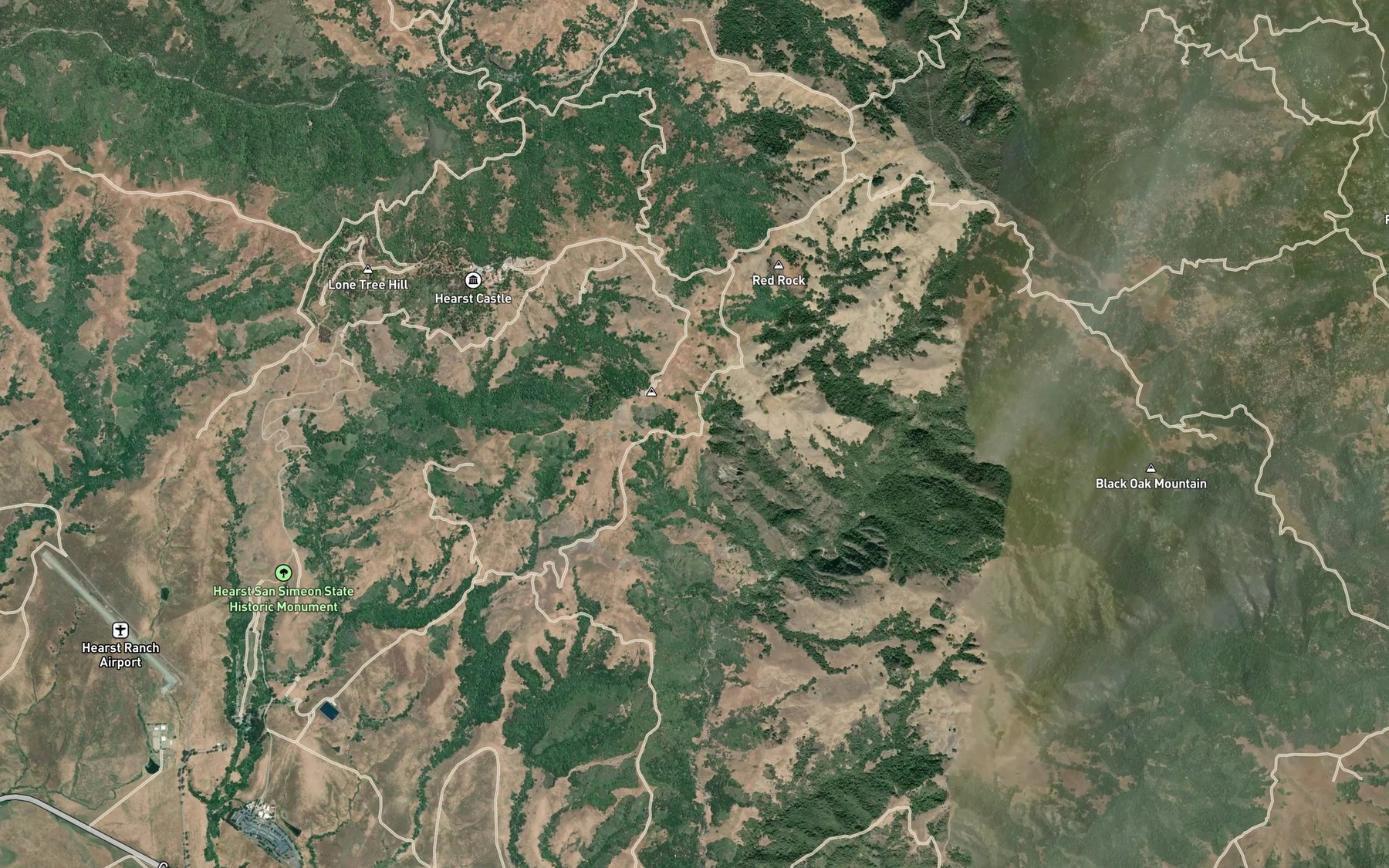 Satellite map of the Three Troughs