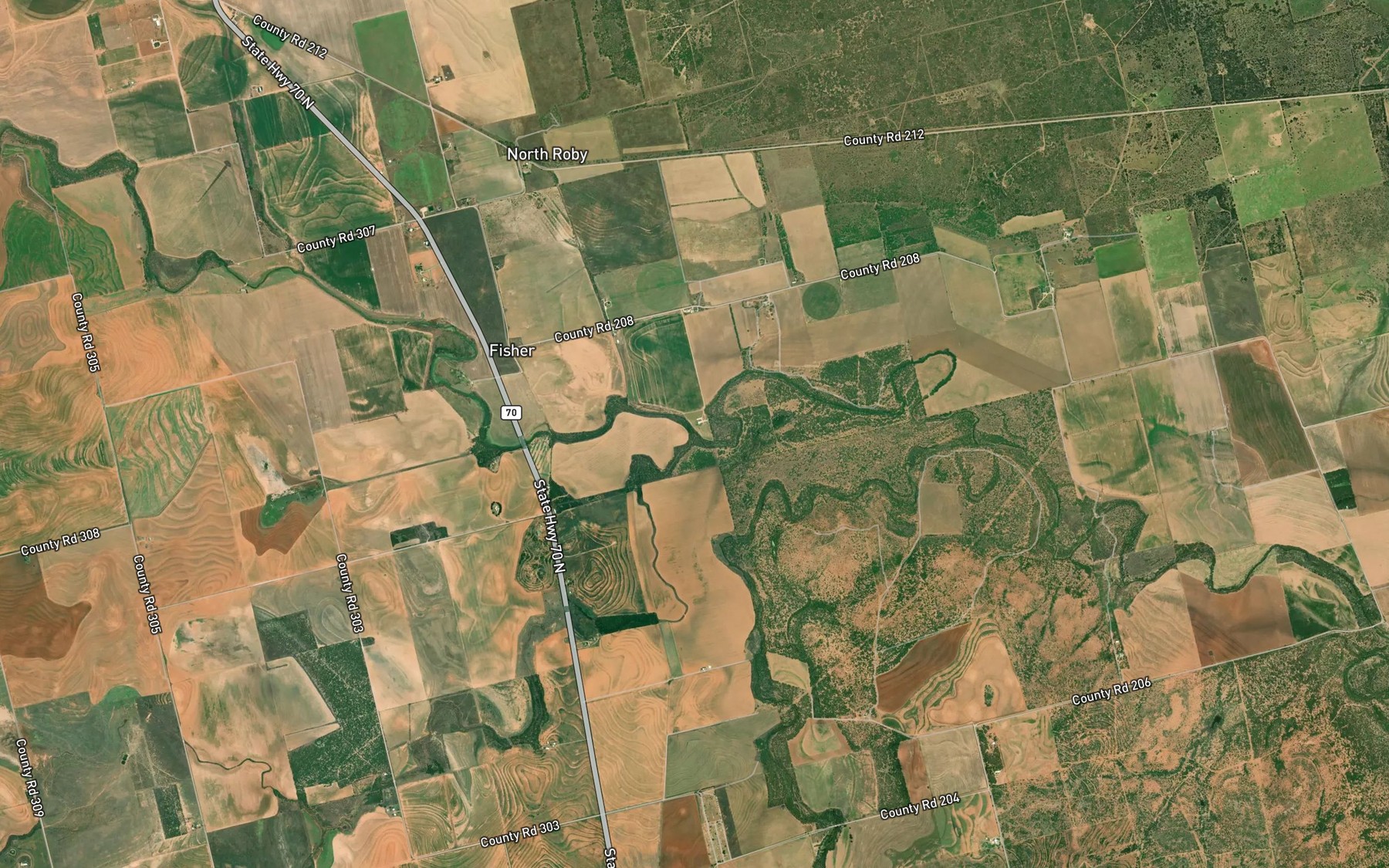 Satellite map of the Alkali Creek
