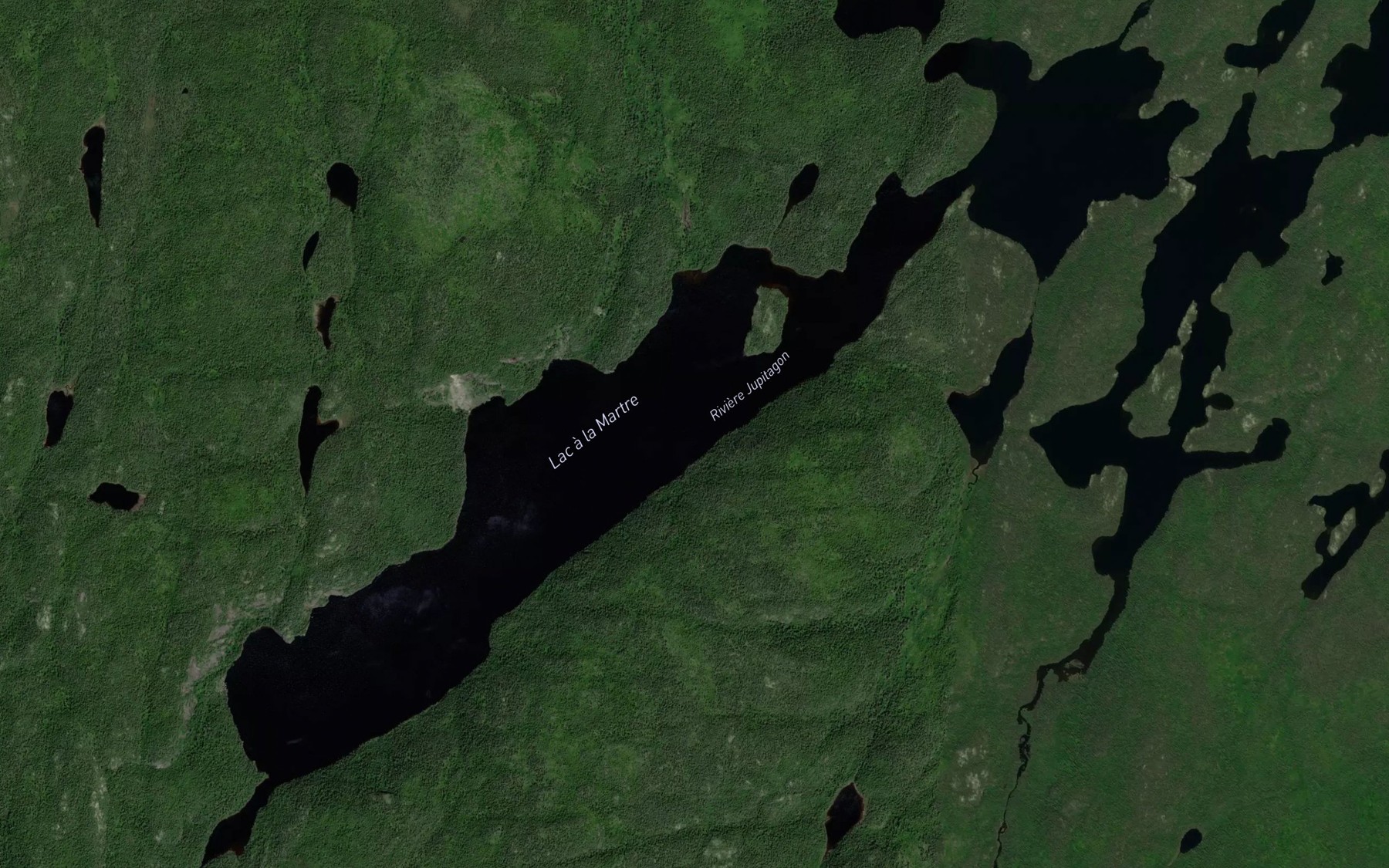 Satellite map of the Lac a la Martre