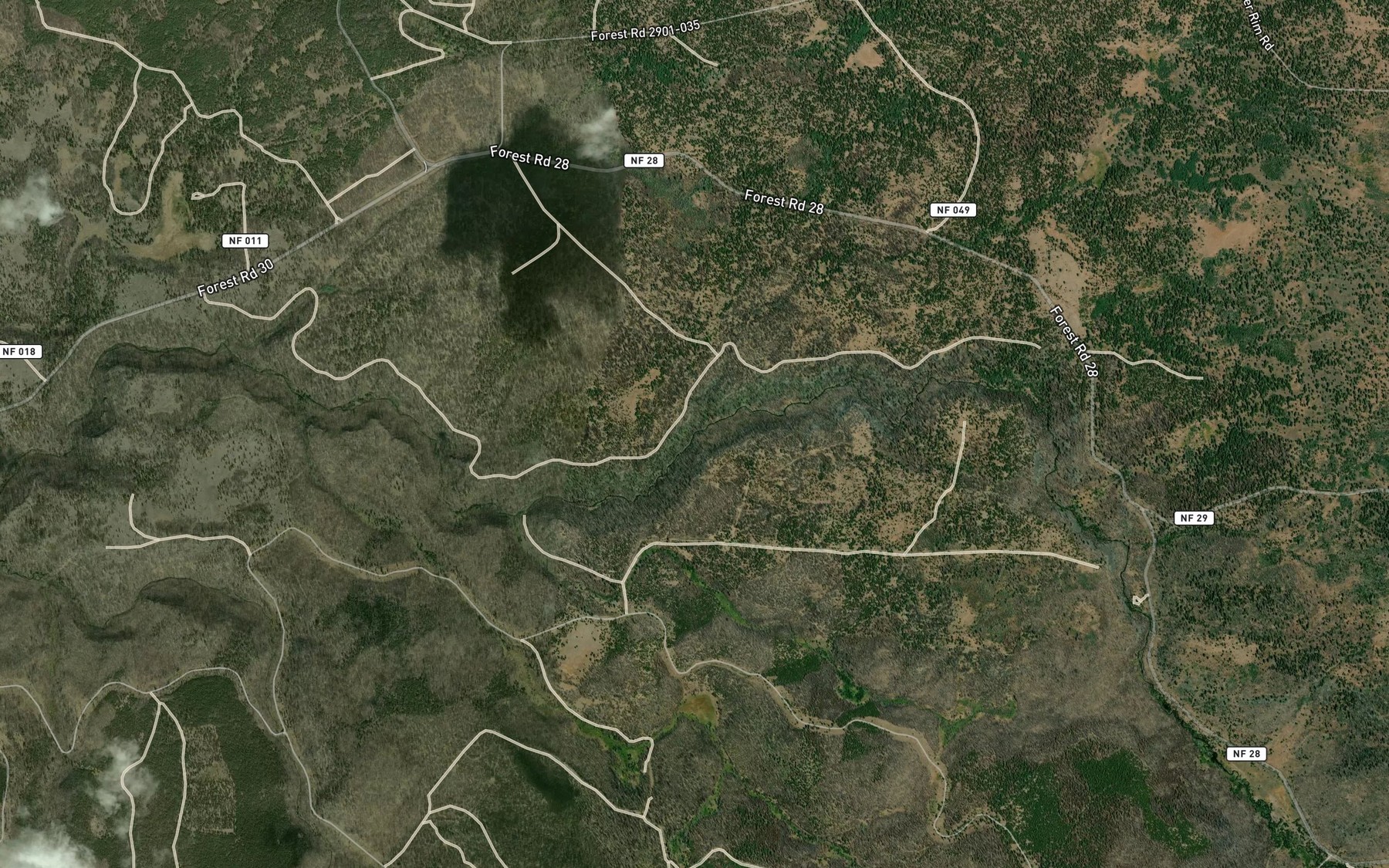 Satellite map of the Cummings Creek