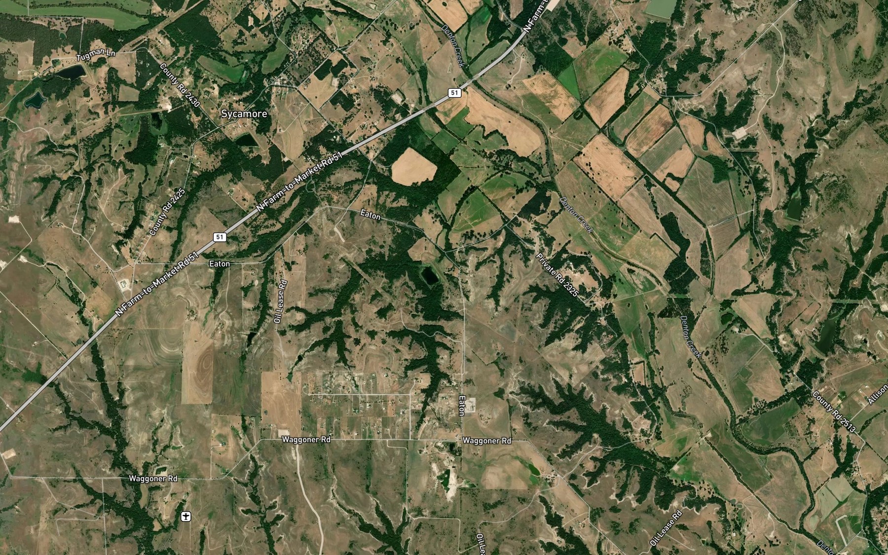 Satellite map of the Soil Conservation Service Site 20a Reservoir