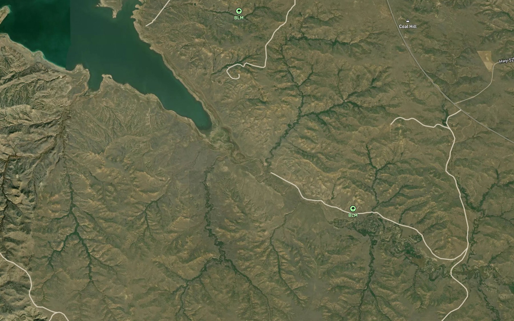 Satellite map of the Bear Creek