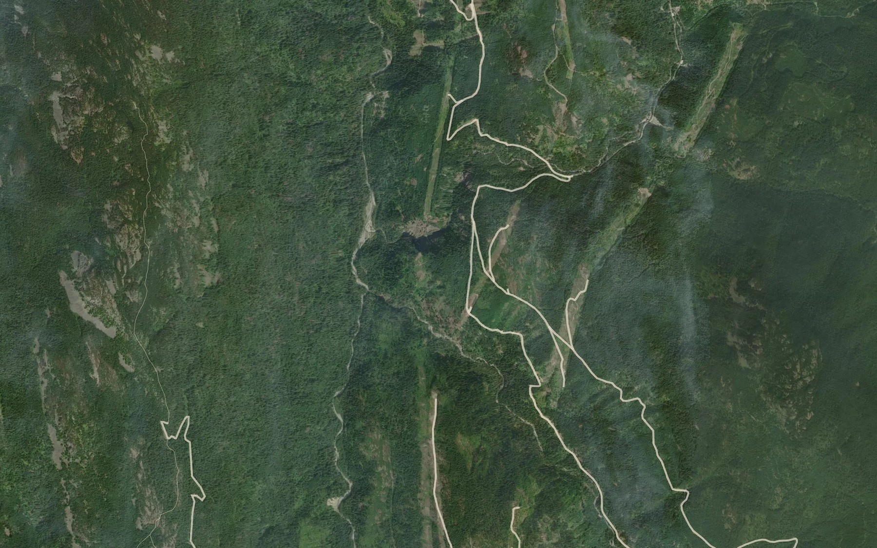Satellite map of the Uztlius Creek