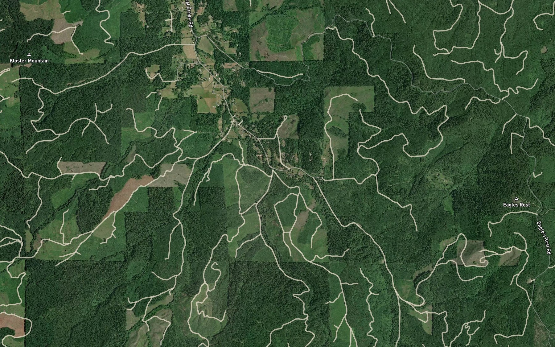 Satellite map of the Guiley Creek