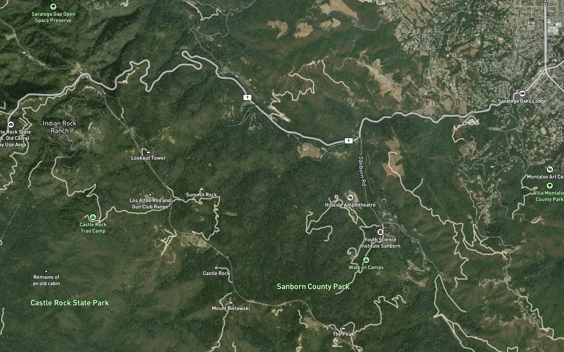 Satellite map of the McElroy Creek