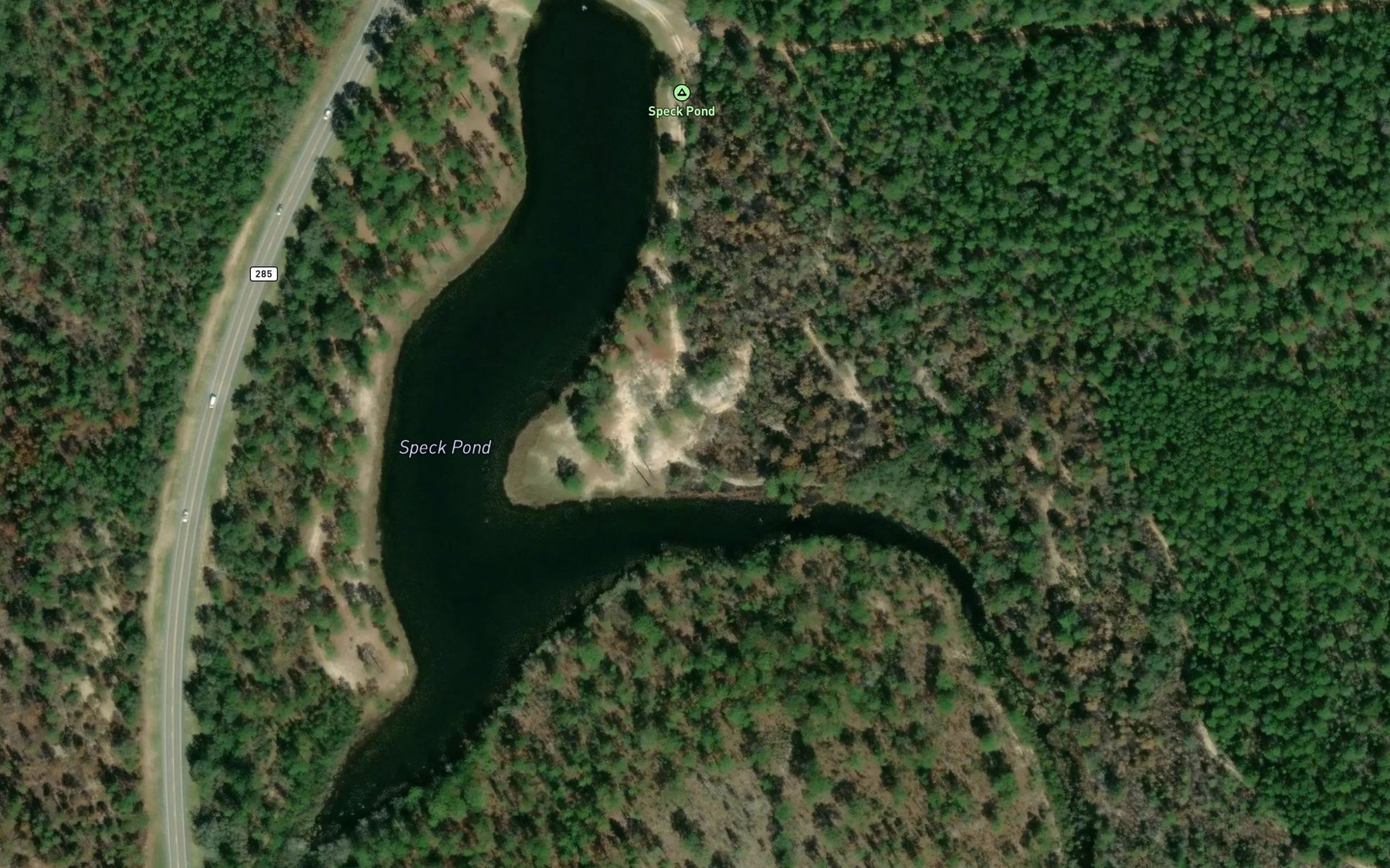 Satellite map of the Speck Pond