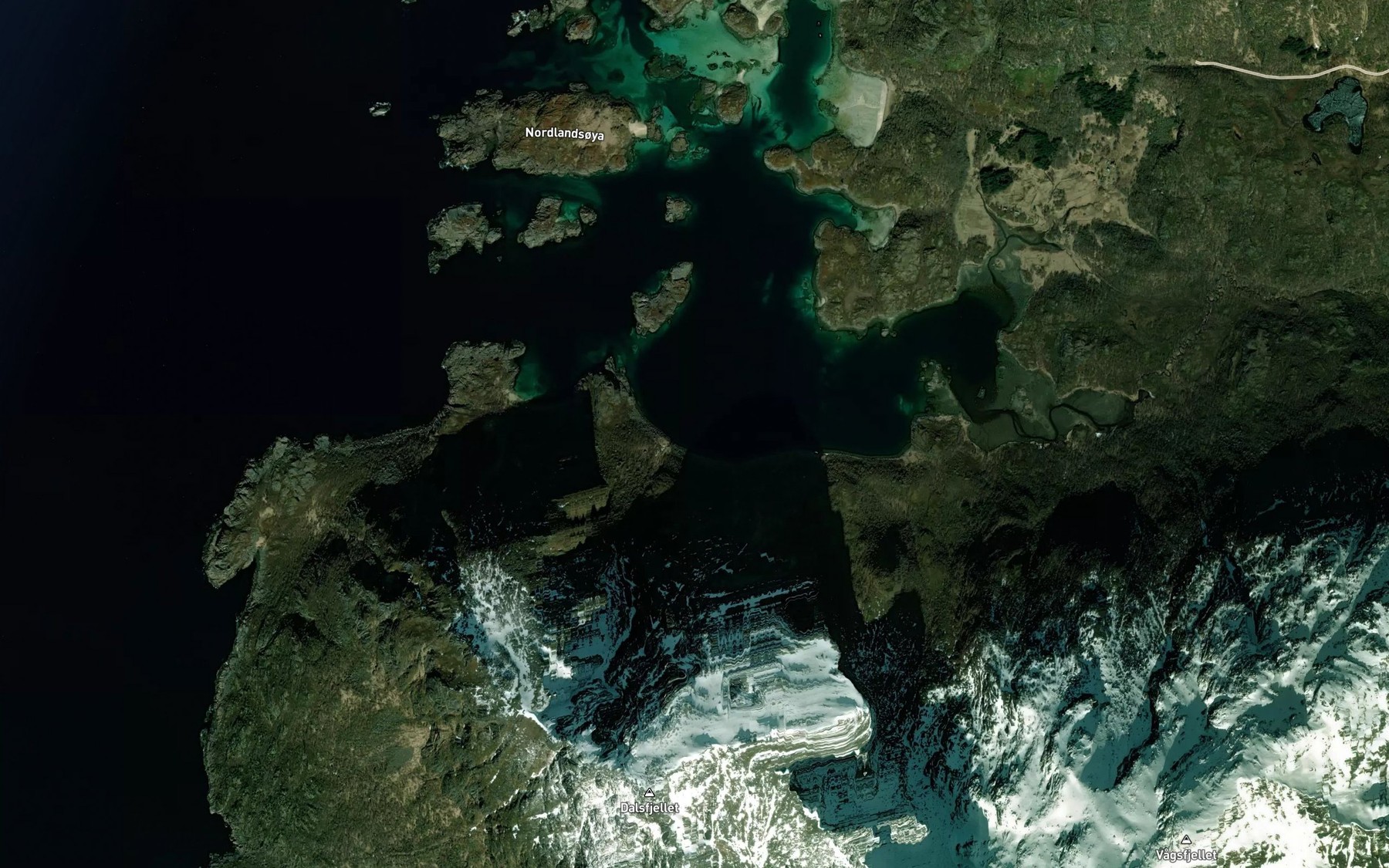 Satellite map of the Kjerkdorvika