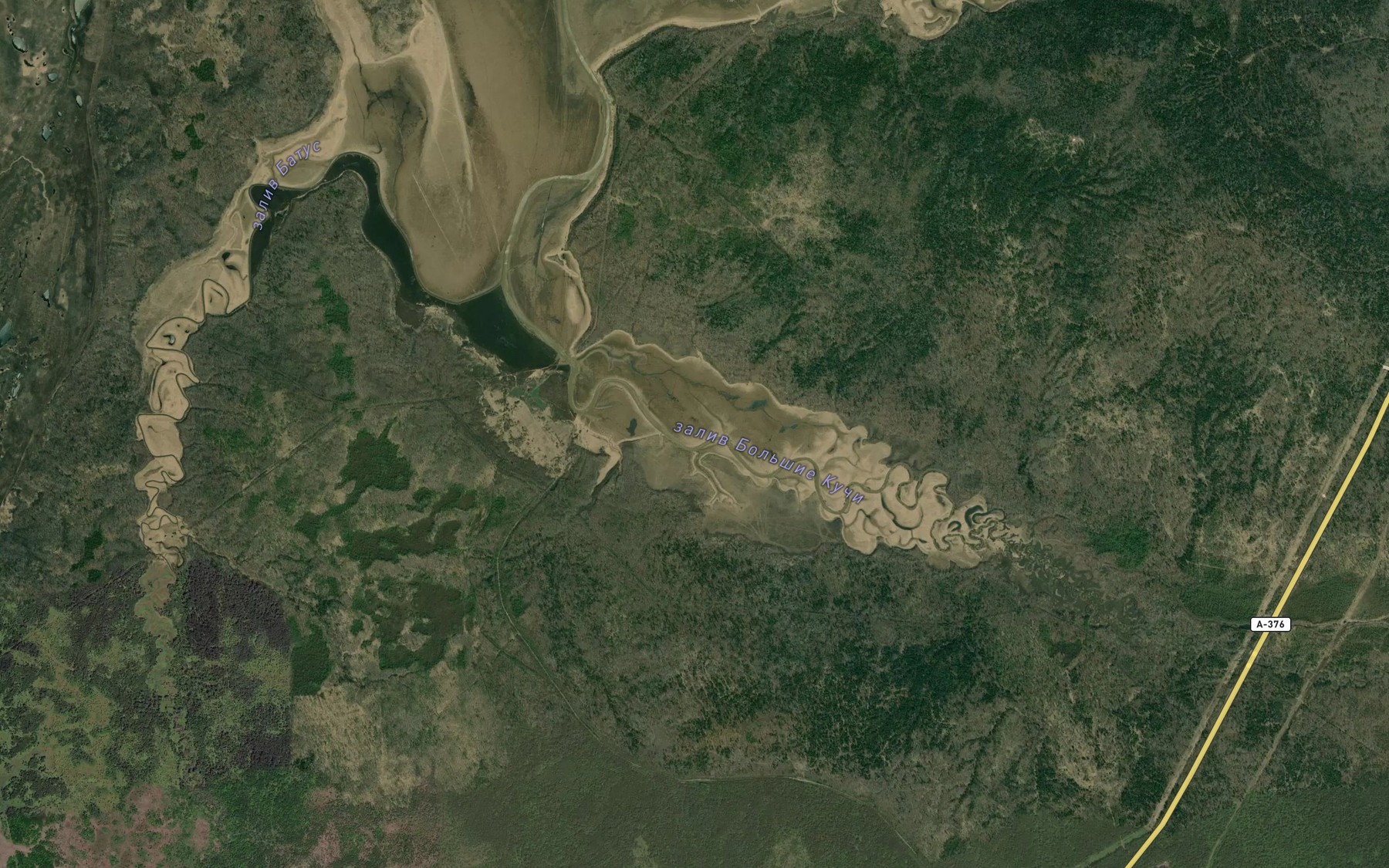 Satellite map of the Zaliv Bol'shiye Kuchi