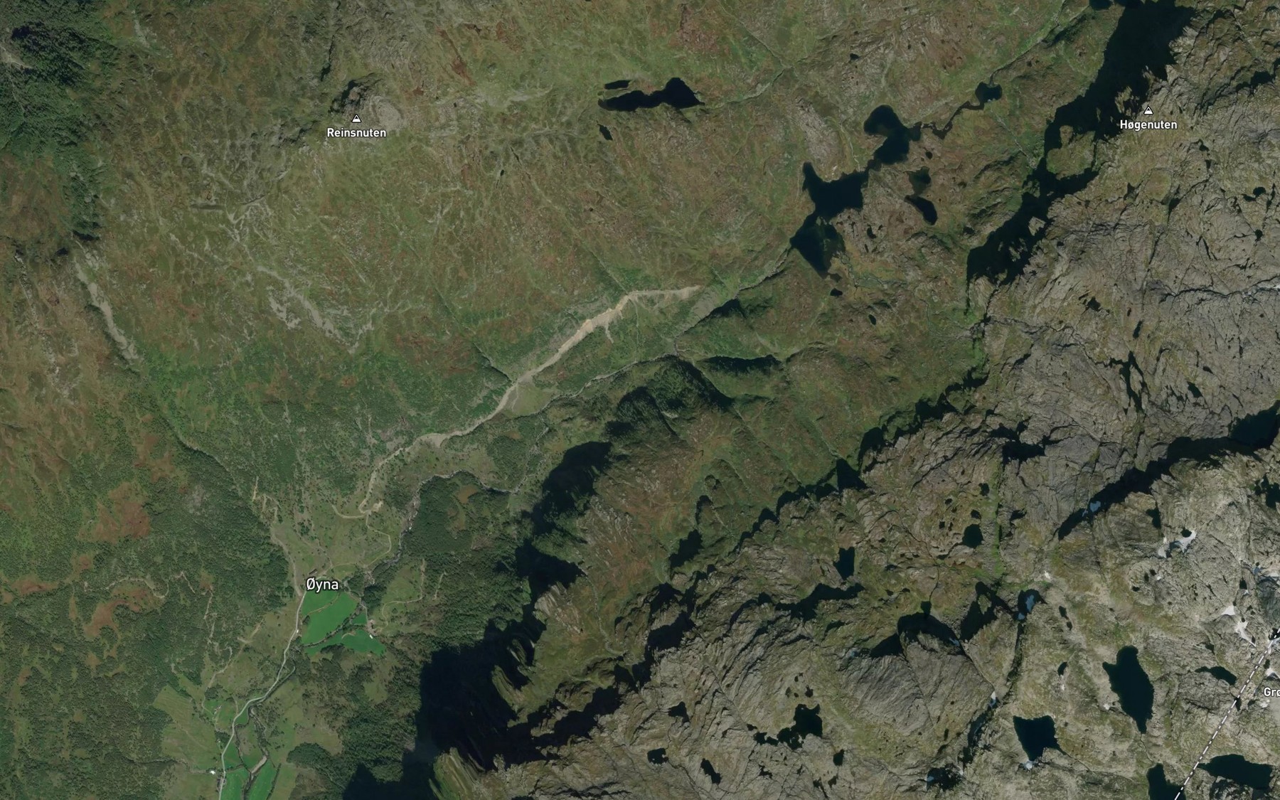 Satellite map of the Raunestolsbekken