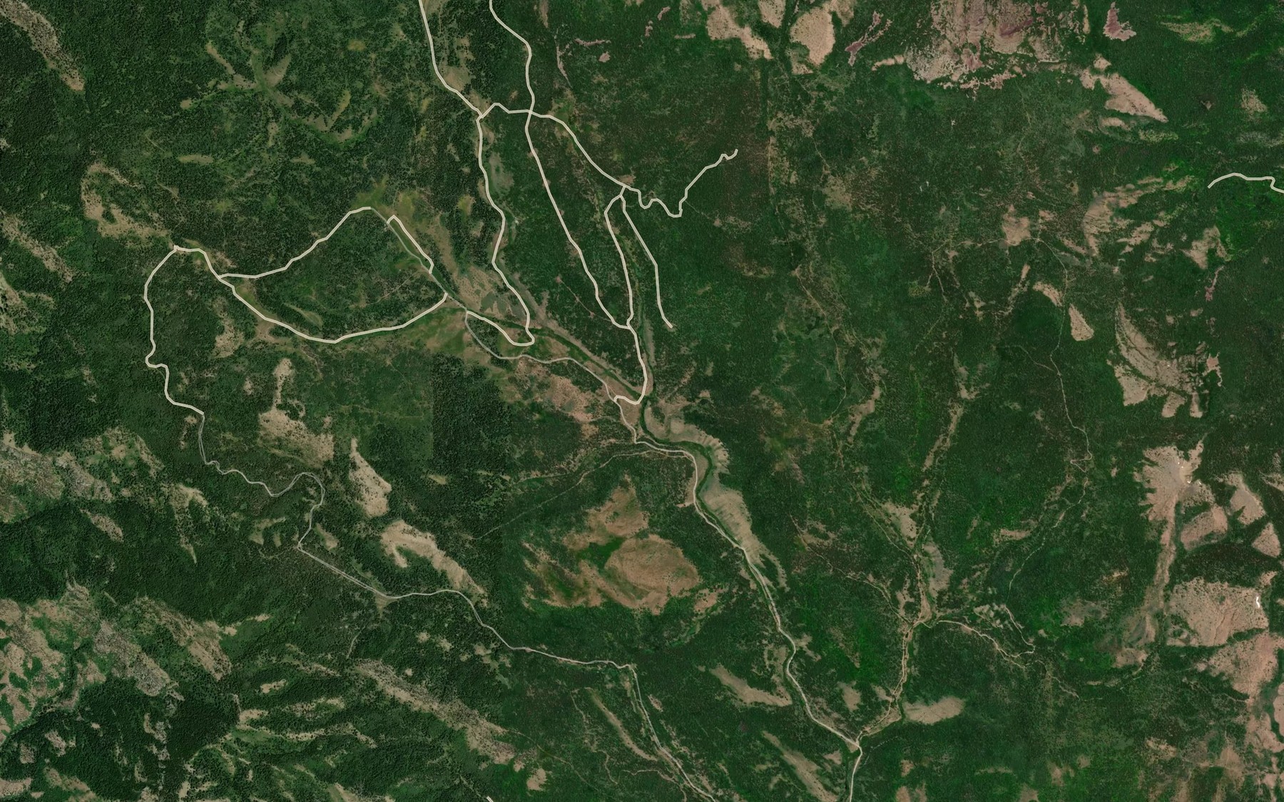 Satellite map of the Blue Creek