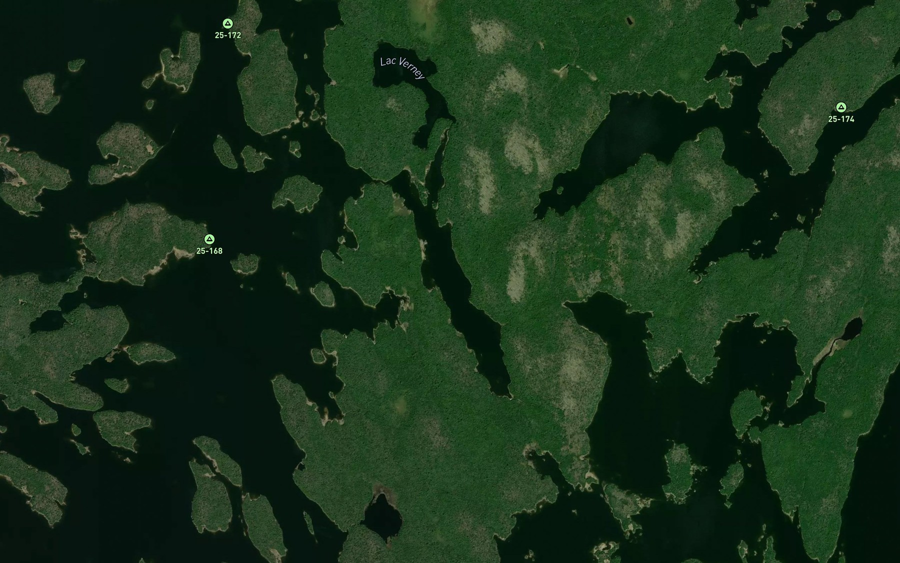 Satellite map of the Lac Pelton