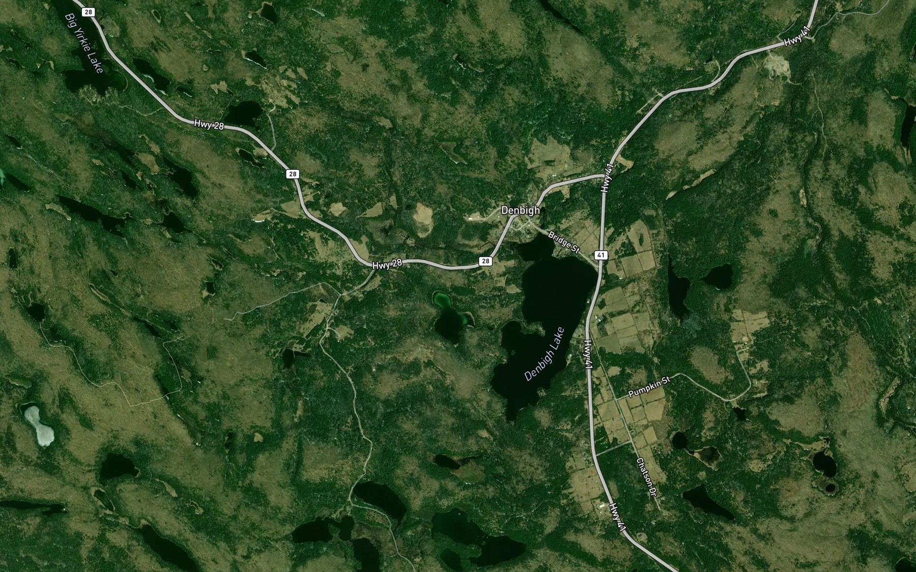 Satellite map of the Steins Creek