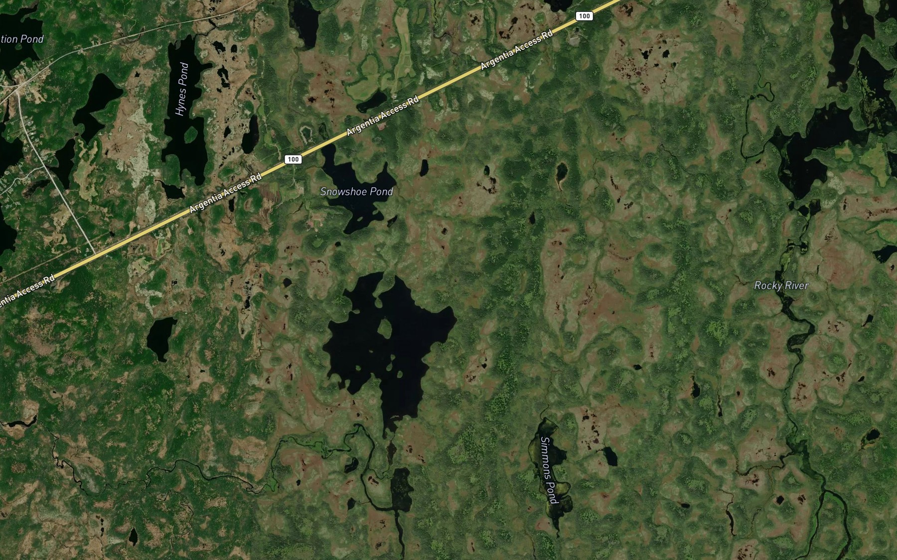 Satellite map of the Nine Island Pond