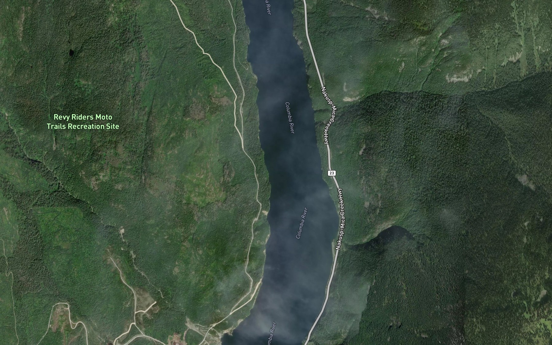 Satellite map of the Coursier Creek