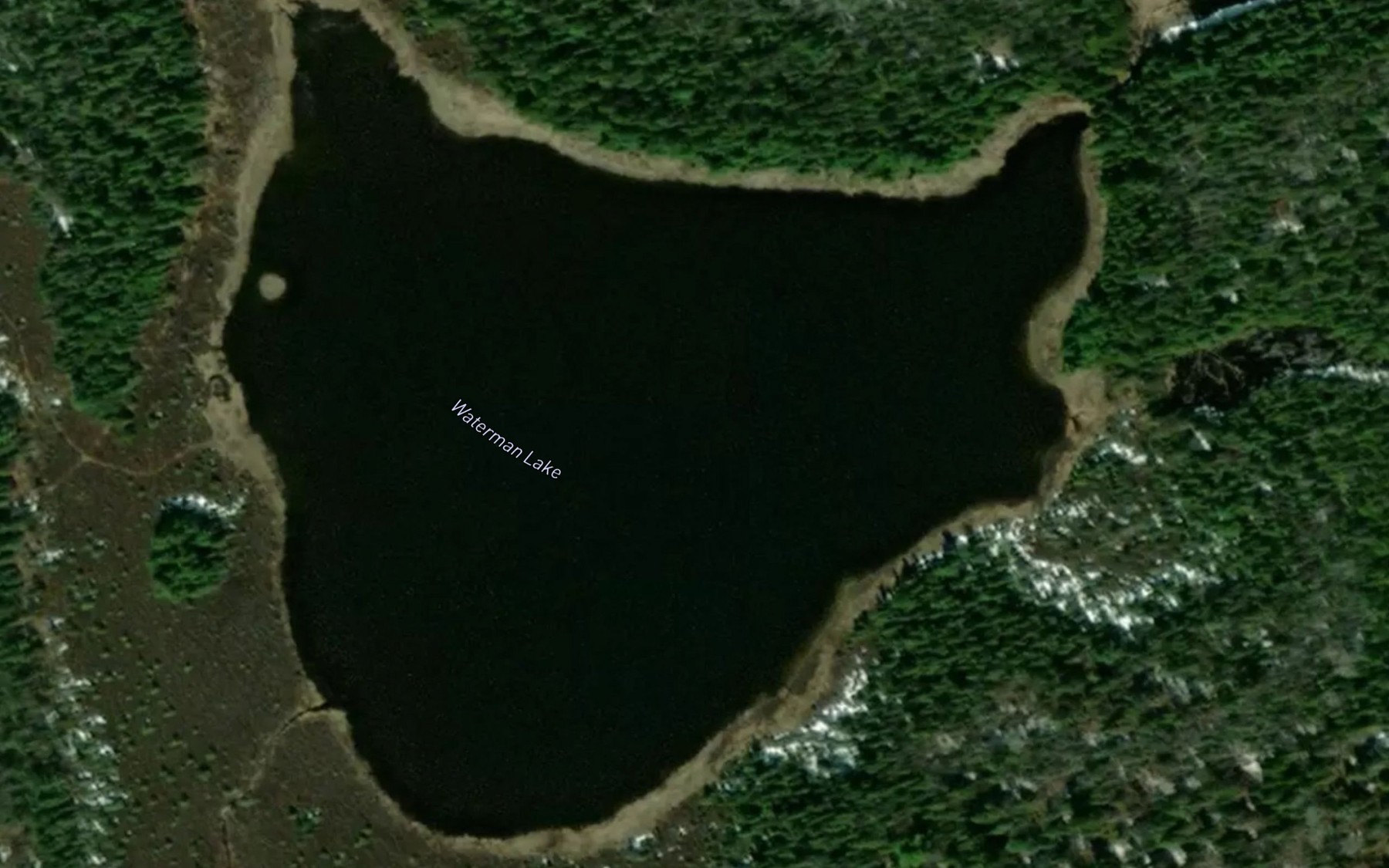 Satellite map of the Waterman Lake