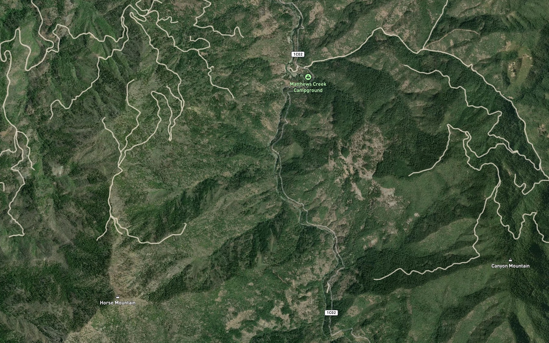 Satellite map of the Smith Creek