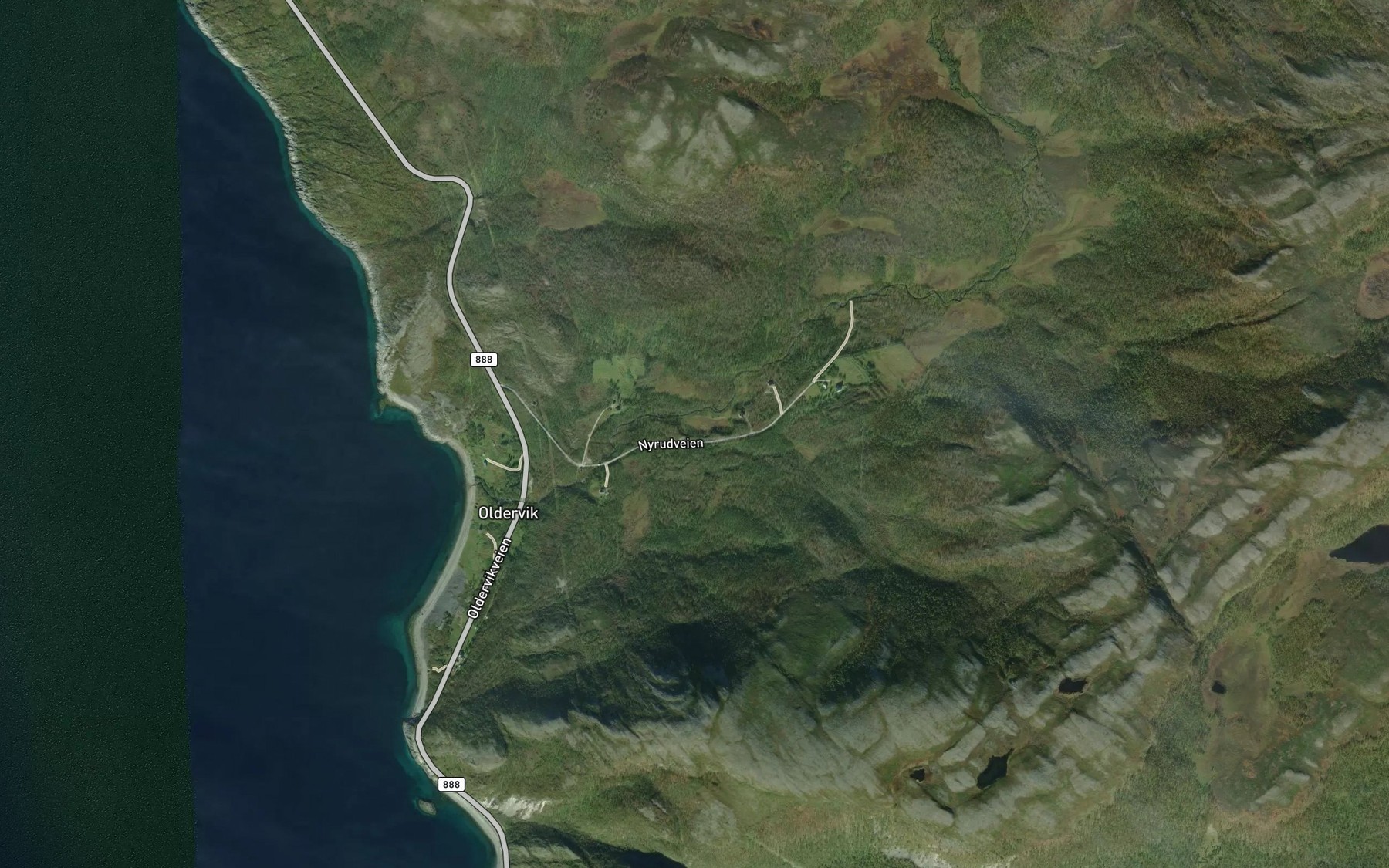 Satellite map of the Oldervikelva
