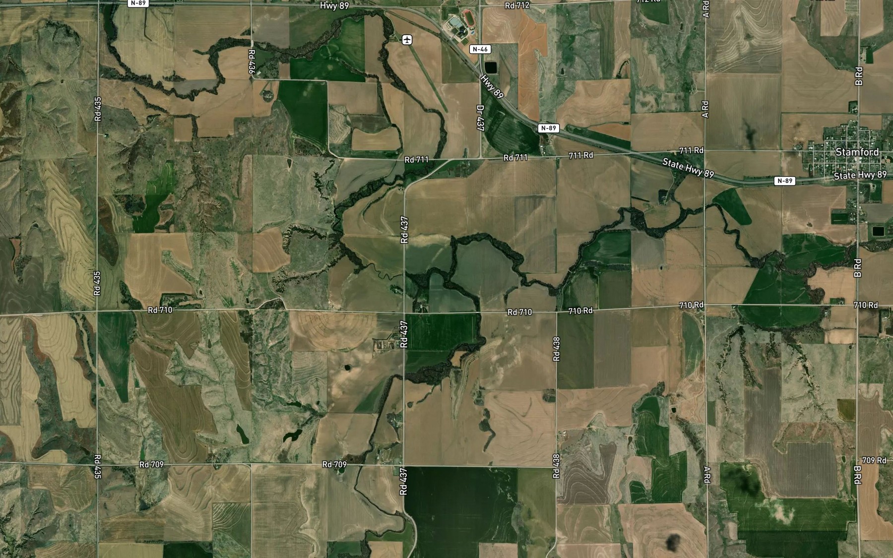 Satellite map of the Beaver Creek