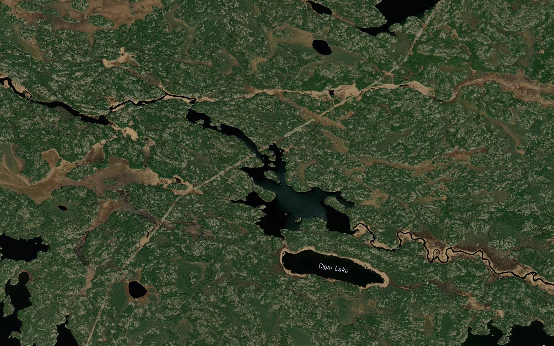 Satellite map of the Black River Lake