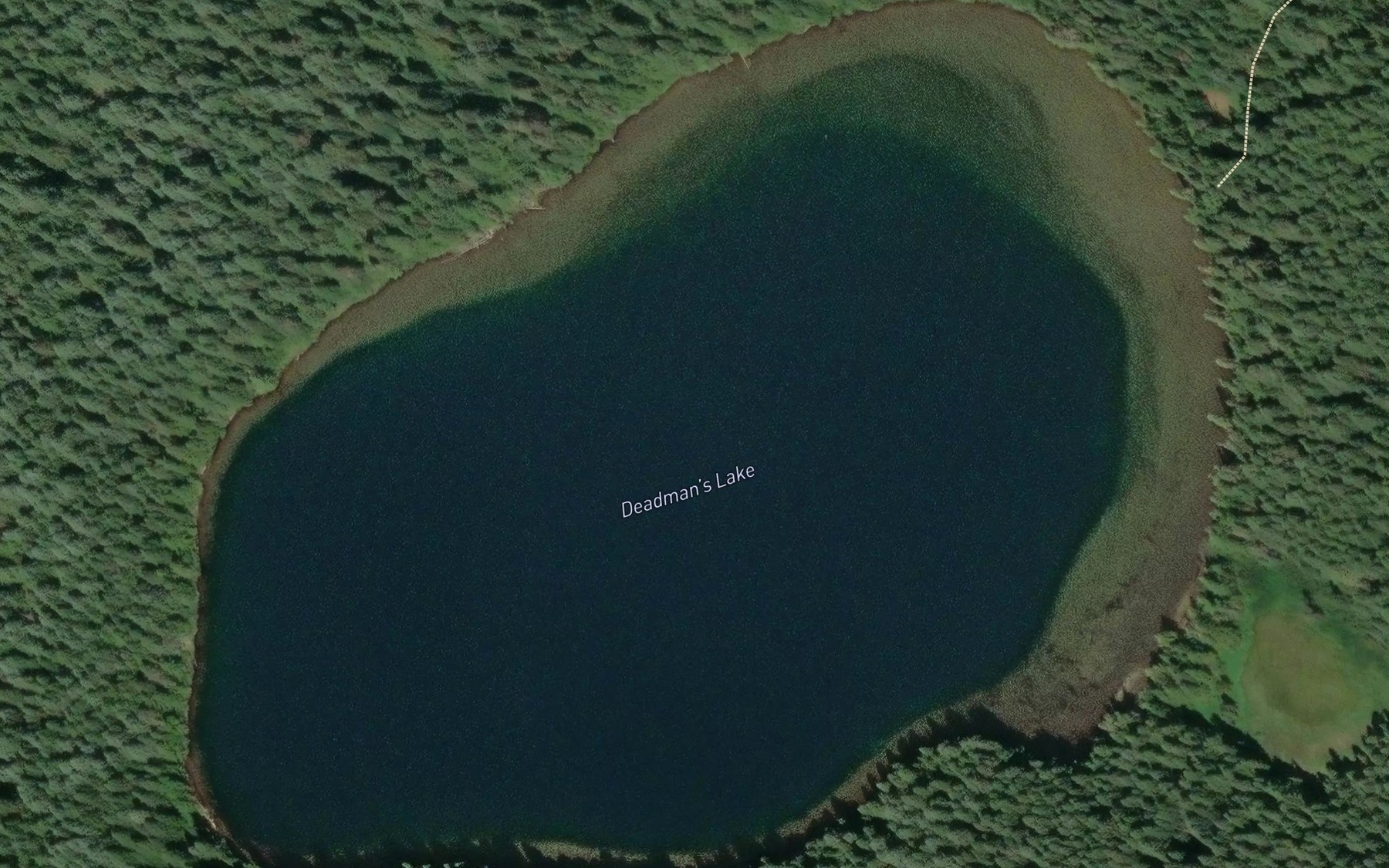 Satellite map of the Deadmans Lake