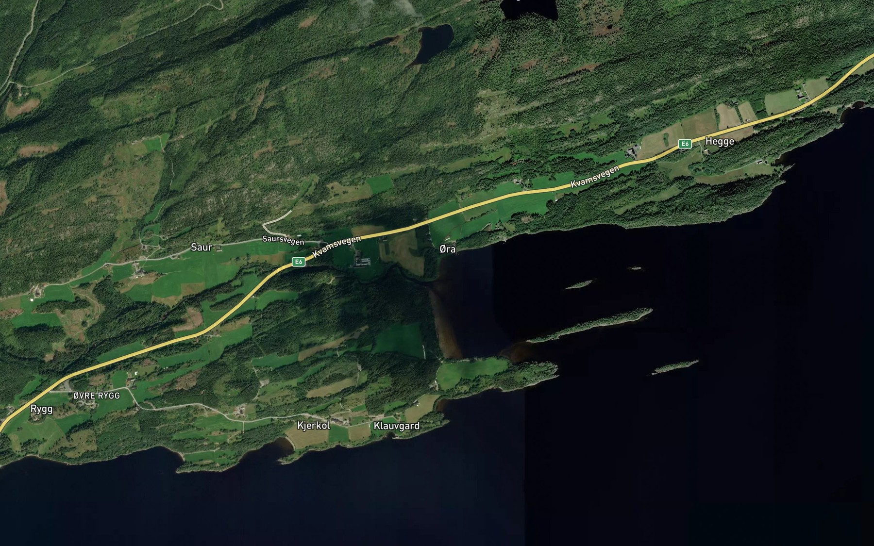 Satellite map of the Borgelva
